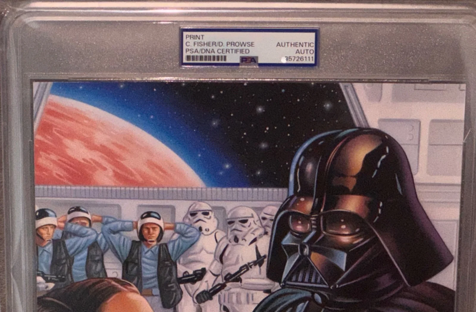 "Leia vs Vader" Carrie Fisher & Dave Prowse Star Wars Signed Photo Auto 8x10 PSA, image 4