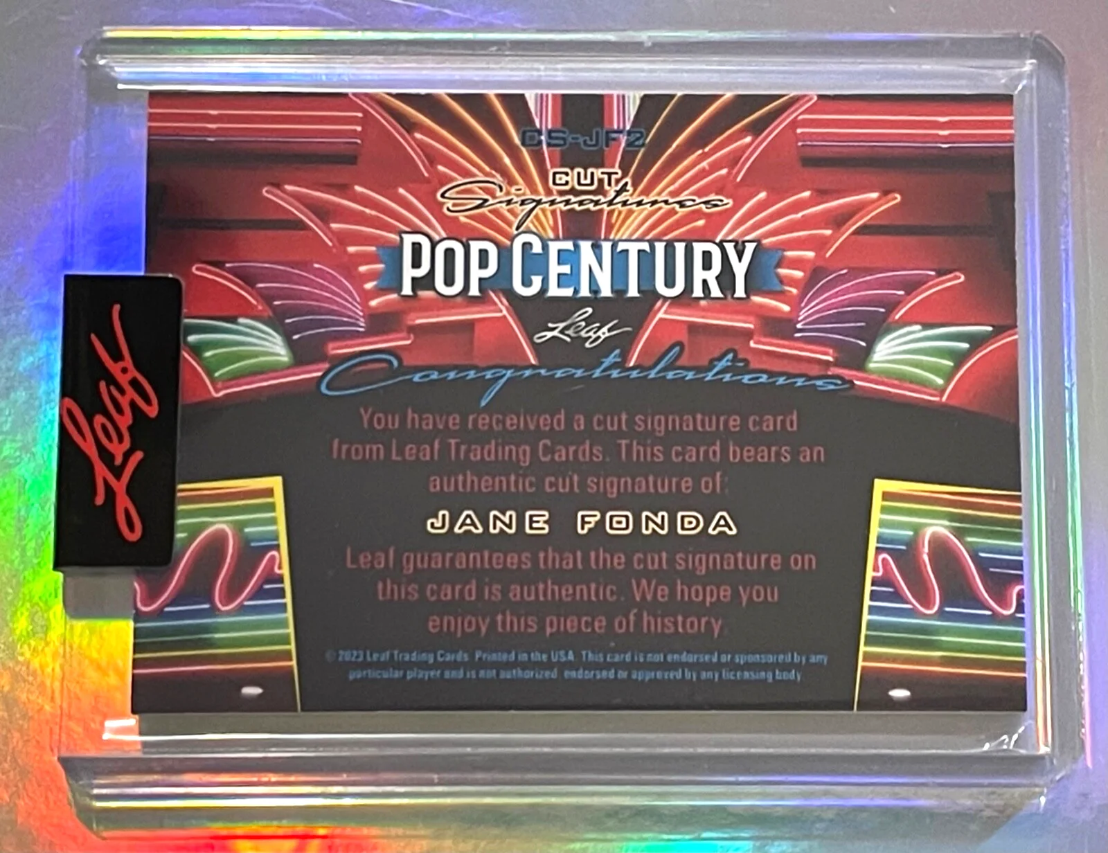 JANE FONDA 2023 LEAF POP CENTURY CUT AUTO AUTOGRAPH SIGNATURE CARD 🎥, изображение 2