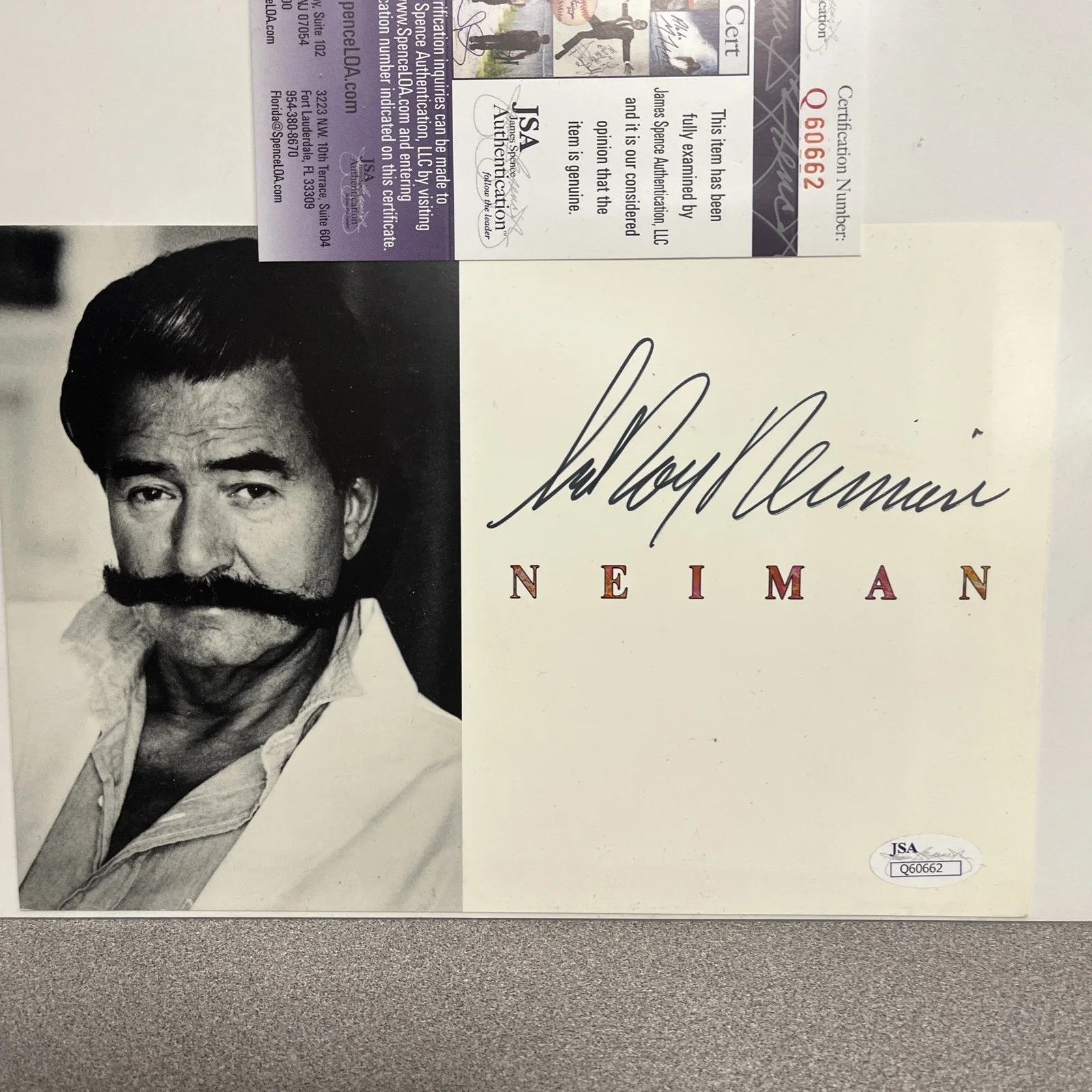 LeRoy Neiman — LeRoy Neiman 1990 Promo Card Autographed JSA COA RARE, изображение 2