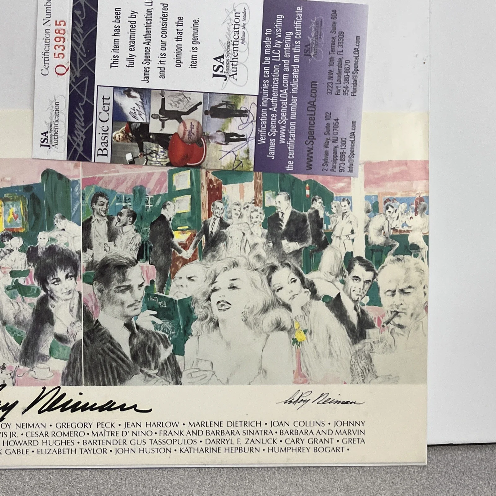 Leroy Neiman Polo Lounge Hand Signed Original Advertisement 1988, image 4