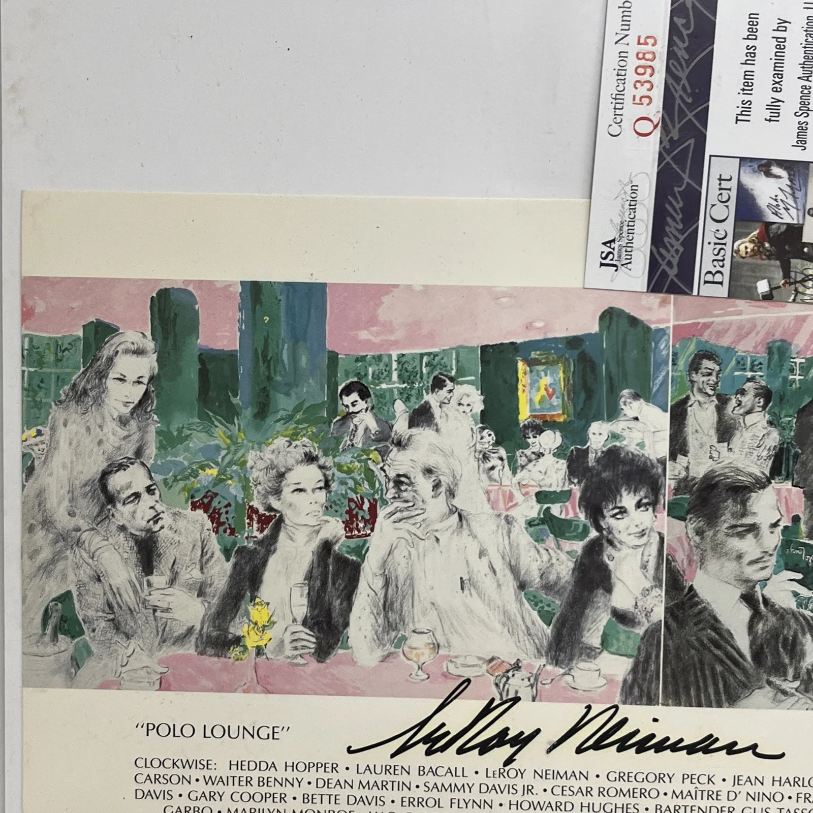 Leroy Neiman Polo Lounge Hand Signed Original Advertisement 1988, image 5