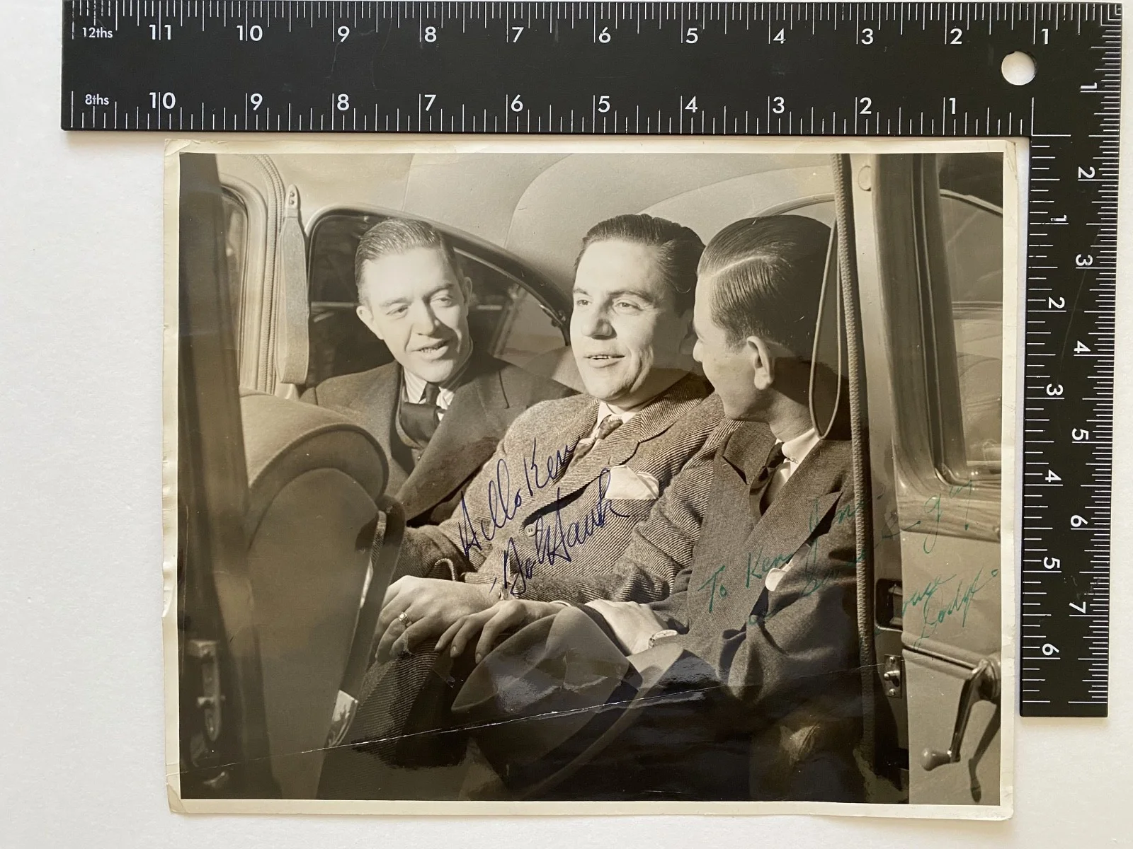 Vtg Original Autographed Photo 1930s Car Scene Multi Signed to Ken Jones 9.5x7.5, изображение 3