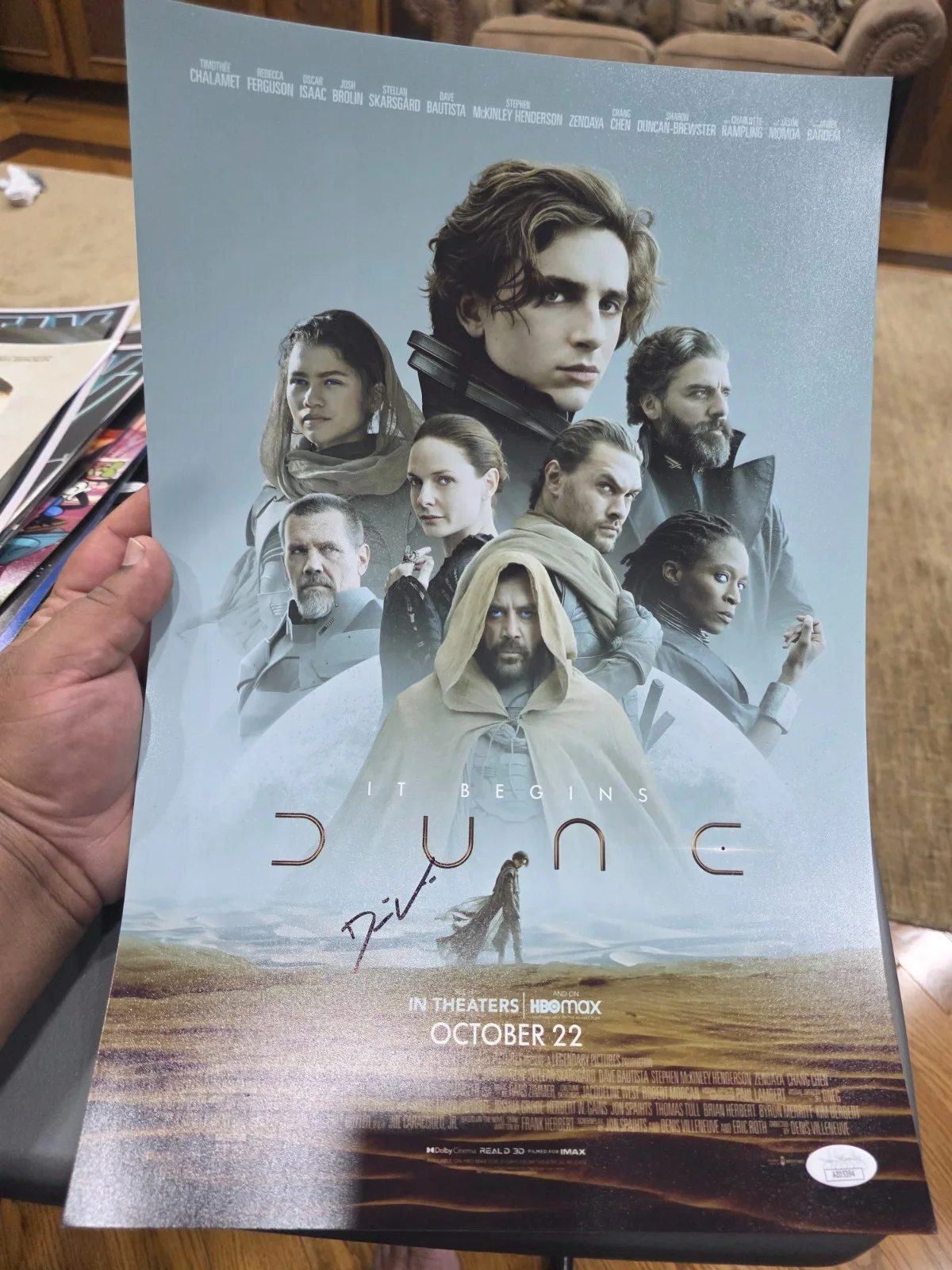DENIS VILLENEUVE — Denis Villeneuve signed "DUNE" 12x18 Photo coa jsa
