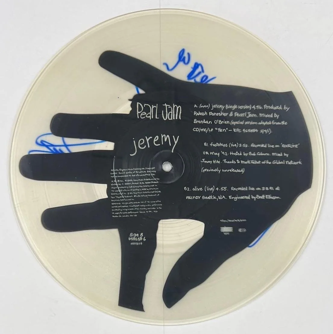 Pearl Jam Fully Group Signed "Jeremy" Picture Disc (5 Sigs) (Beckett/BAS), image 5