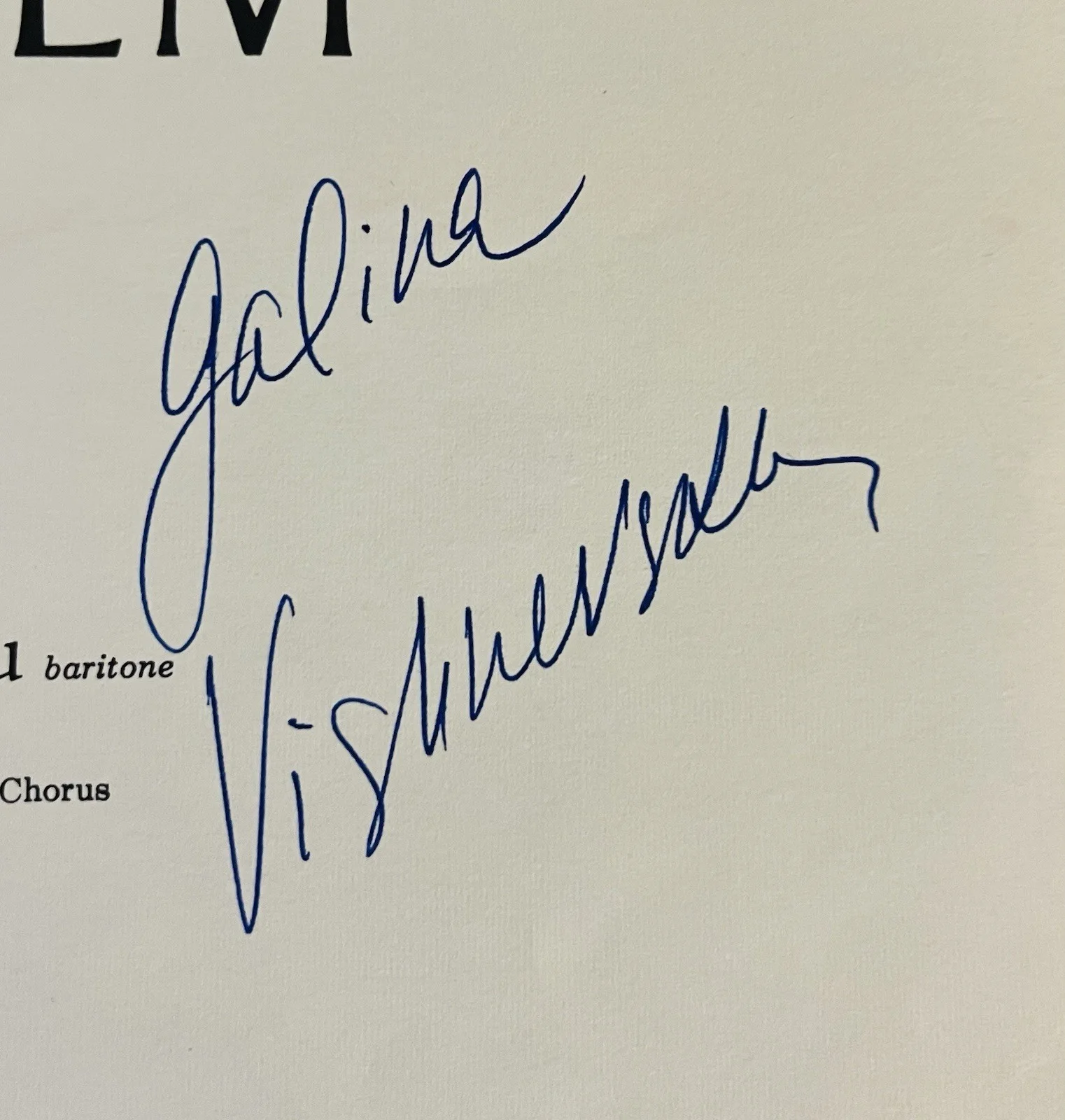 Galina Vishnevskaya Autographed 12”x12” B&W LP Insert Unpersonalized Opera, image 2