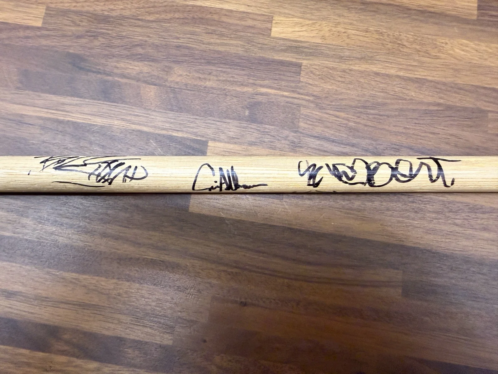 2003 THE USED BRANDEN STEINECKERT BERT QUINN JEPHA AUTOGRAPHED DRUMSTICK, изображение 3