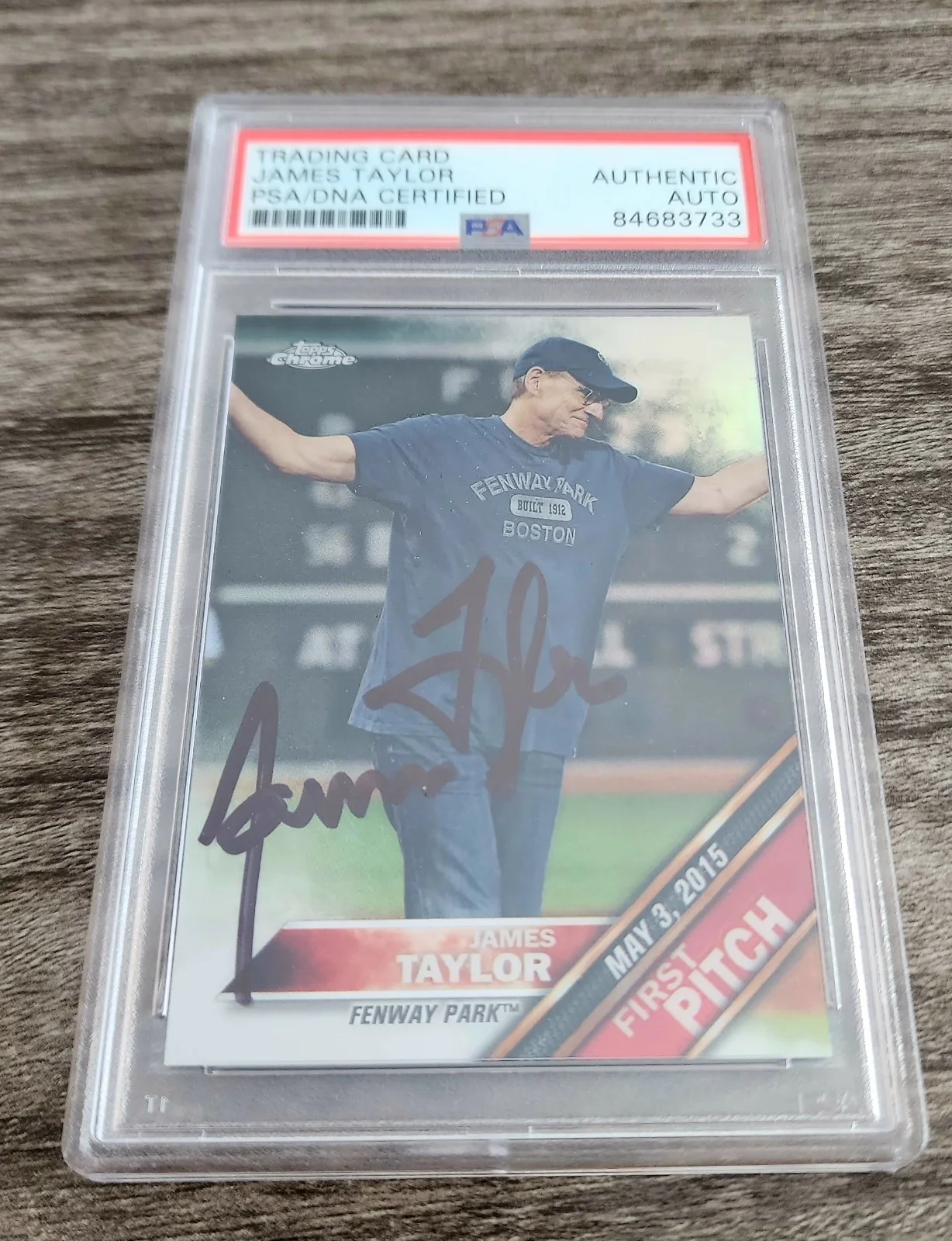 James Taylor Signed 2016 Topps Chrome First Pitch Card #FPC-7 Slabbed AUTO PSA, изображение 2
