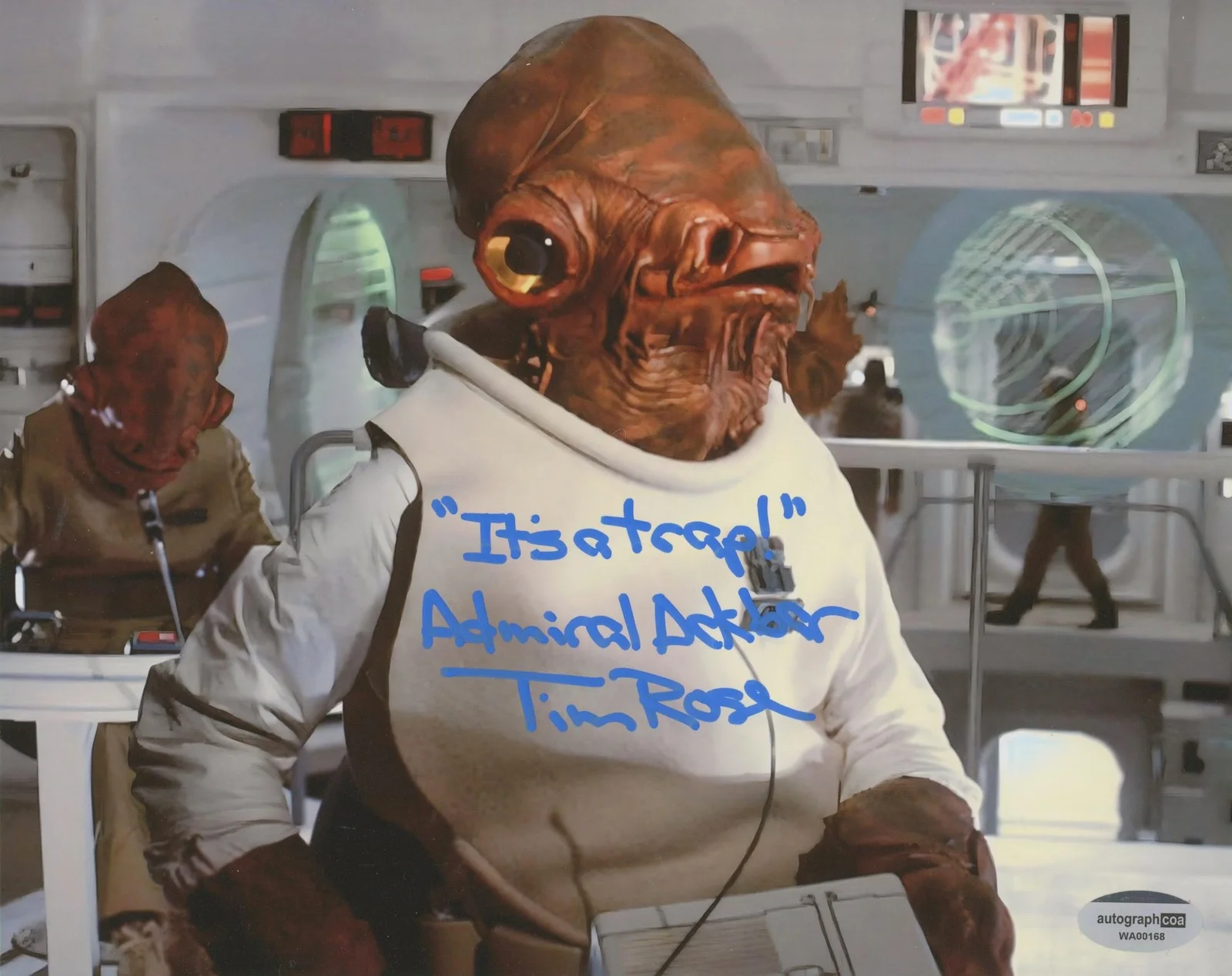 Tim Rose — Tim Rose "Star Wars" AUTOGRAPH Signed 'Admiral Ackbar' 8x10 Photo B ACOA Witness, изображение 2