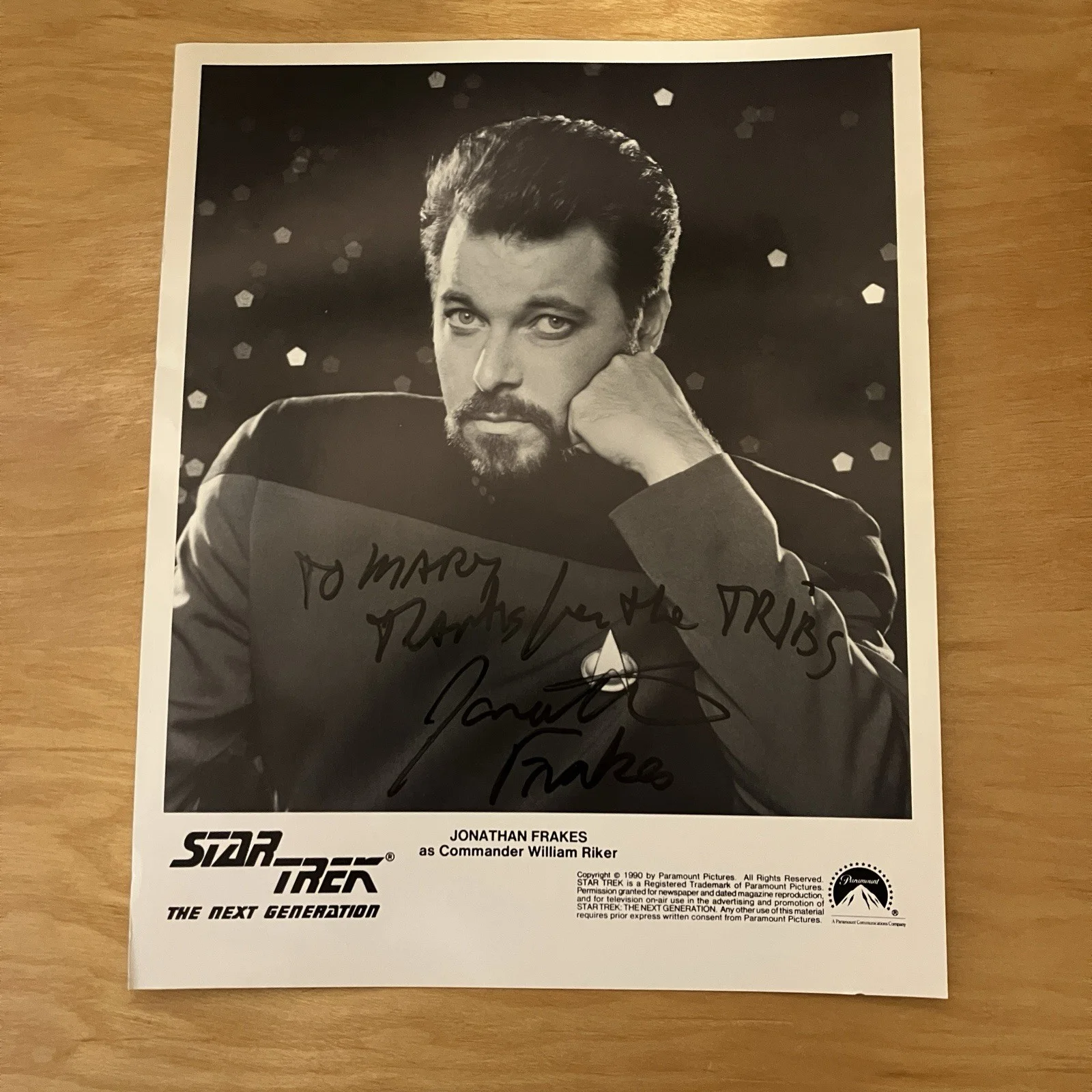 Jonathan Frakes — Star Trek Next Generation: Signed Riker / Jonathan Frakes Portrait Autographed