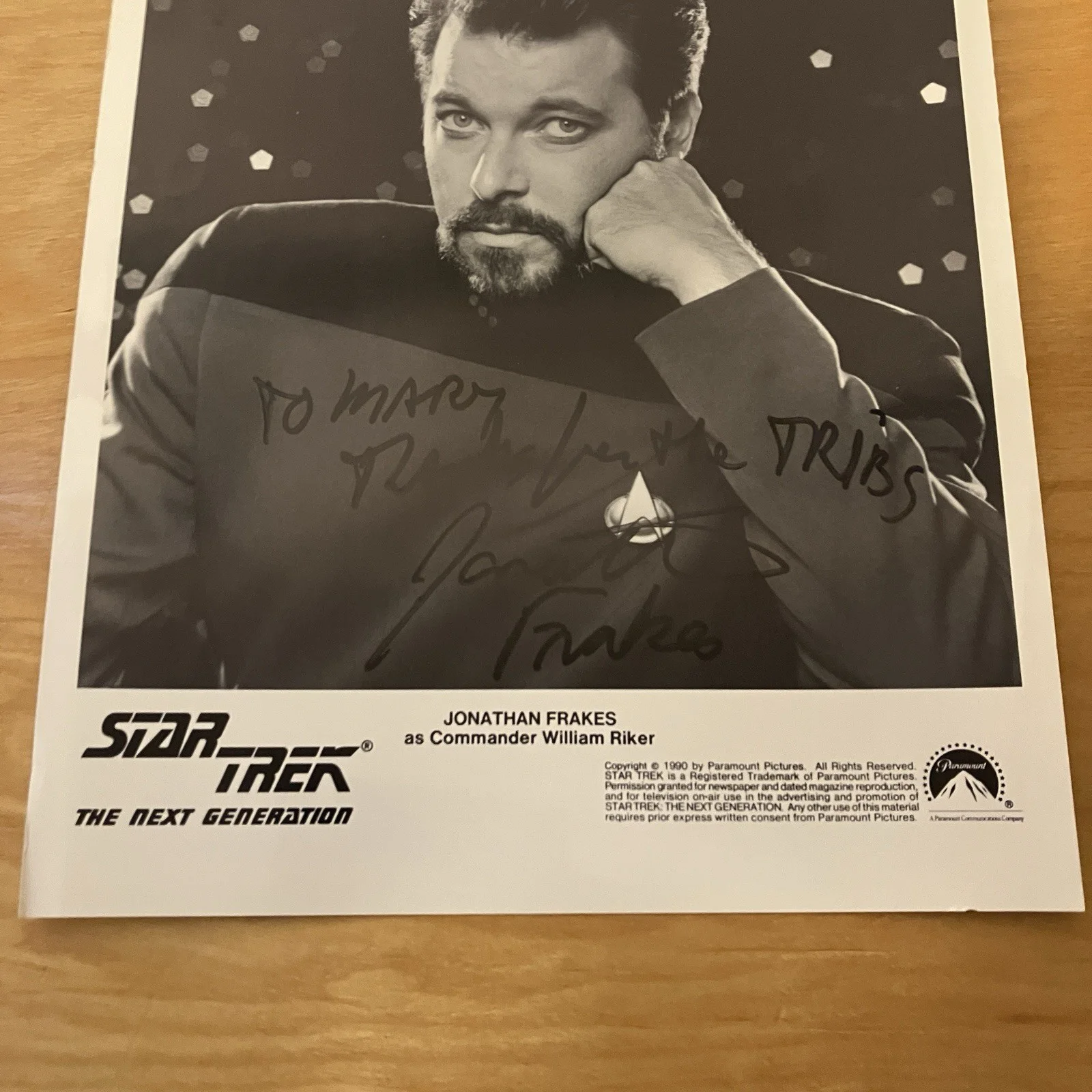 Jonathan Frakes — Star Trek Next Generation: Signed Riker / Jonathan Frakes Portrait Autographed, изображение 4