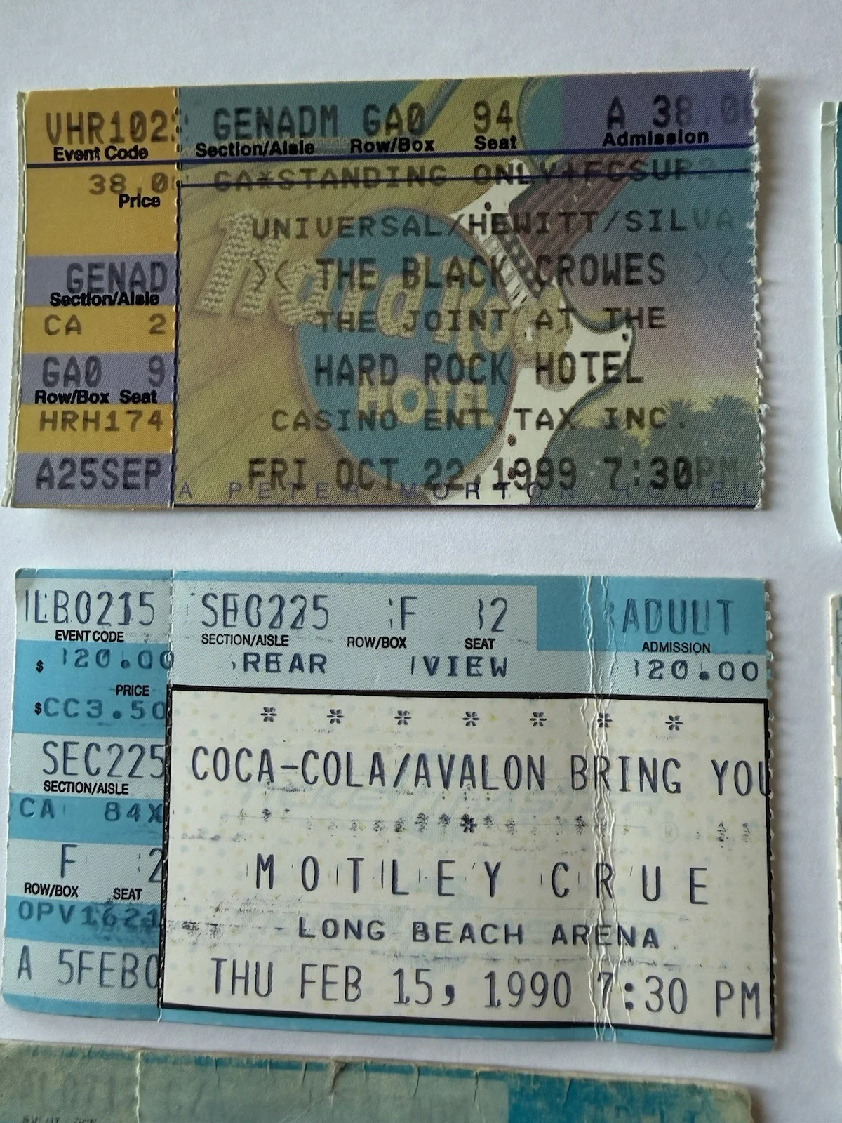 16 Vintage Concert Ticket Stubs Motley Crue Metallica Prince ZZ Top Sex Pistols, изображение 2