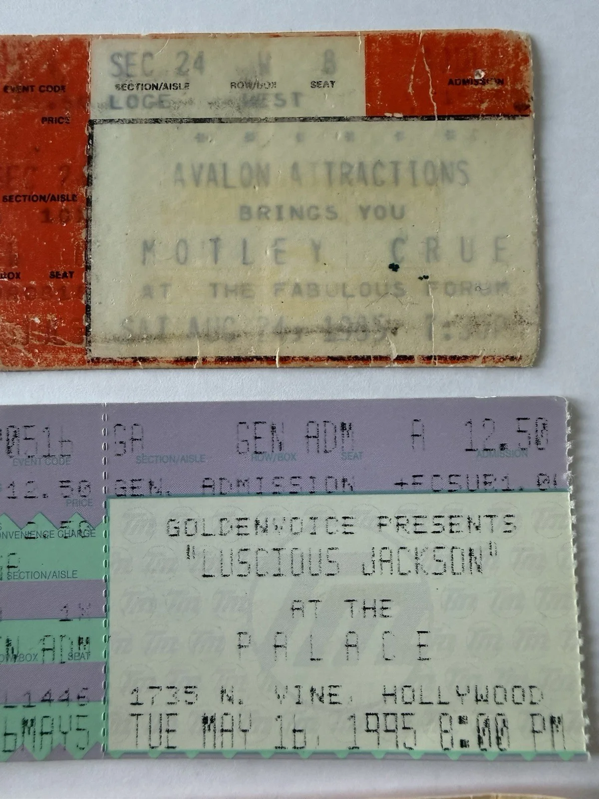 16 Vintage Concert Ticket Stubs Motley Crue Metallica Prince ZZ Top Sex Pistols, изображение 5