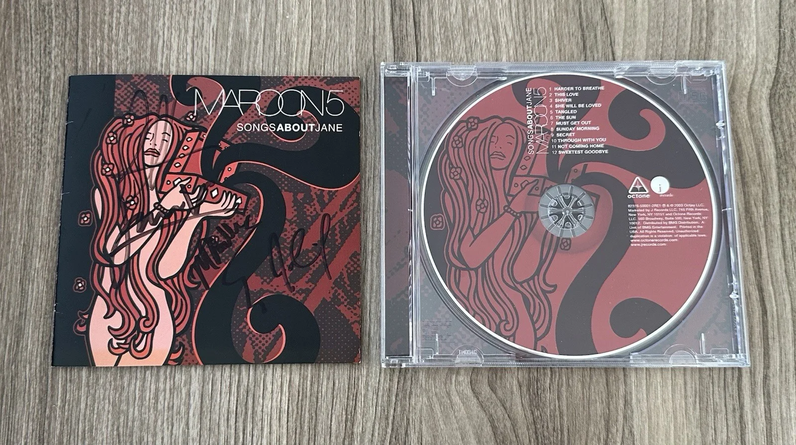 Maroon 5 ORIGINAL MEMBERS Signed JSA CD Booklet Songs About Jane CD Included!, image 3