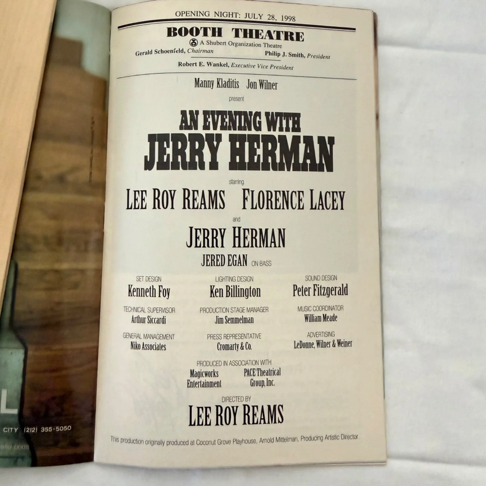 An Evening with Jerry Herman Playbill August 1998 Booth Theatre Broadway, изображение 3