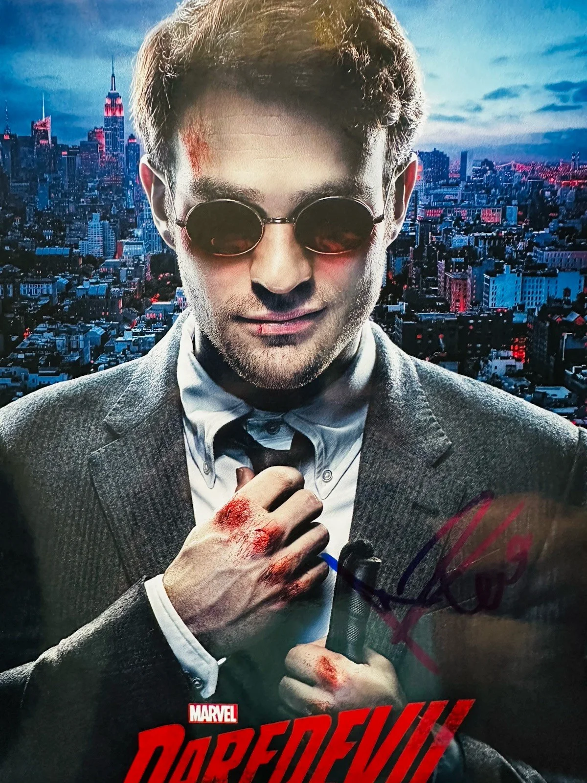 charlie cox — Charlie Cox signed Marvel Daredevil 8x10 photo In Person. Proof. Avengers