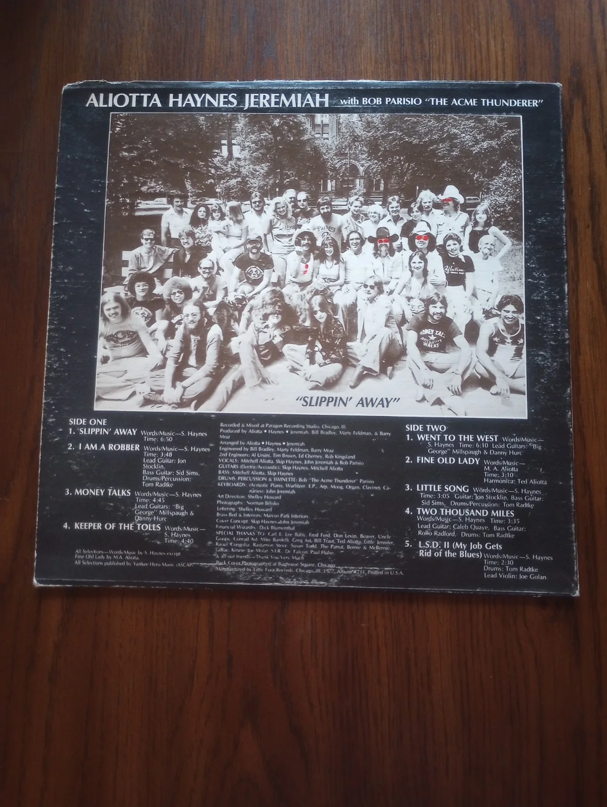 VINYL RECORD LP ALIOTTA HAYNES JEREMIAH SLIPPIN AWAY AUTOGRAPHED SIGNED CLASSIC, image 2
