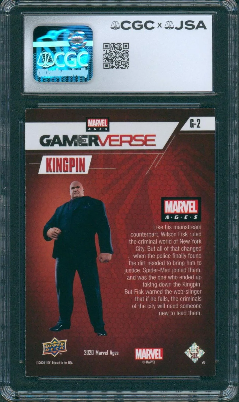 Travis Willingham — Travis Willingham Signed Card Spider-Man Wilson Fisk Autograph CGC x JSA SLAB, image 2