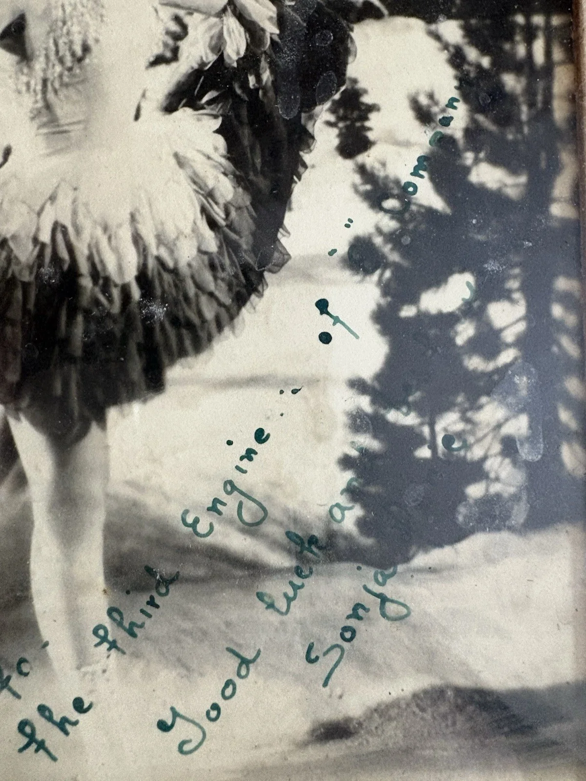 Hand Signed Autographed Photo Sonja Henie To Army Air Corps 3rd engine Co., изображение 2