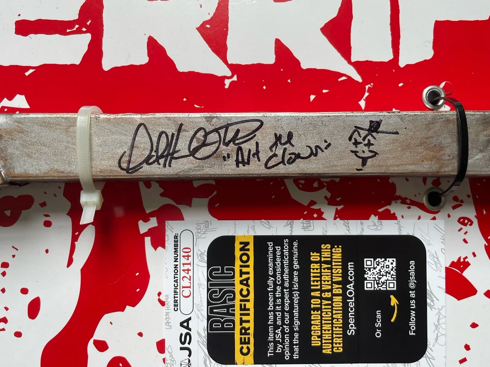 David Howard Thornton — David Howard Thornton Signed Toy Hacksaw JSA Authentic Terrifier Art The Clown, image 2
