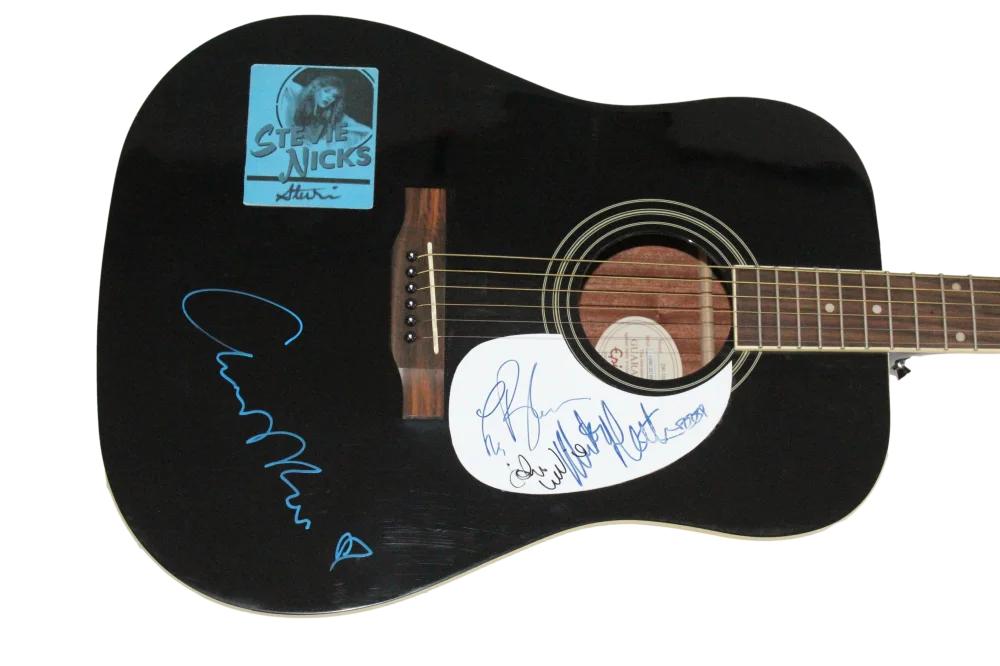 Lindsey Buckingham, Mick Fleetwood, Christine McVie, John McVie — Fleetwood Mac Full Band x5 Signed Acoustic Guitar - Stevie Nicks Mick w/ JSA COA