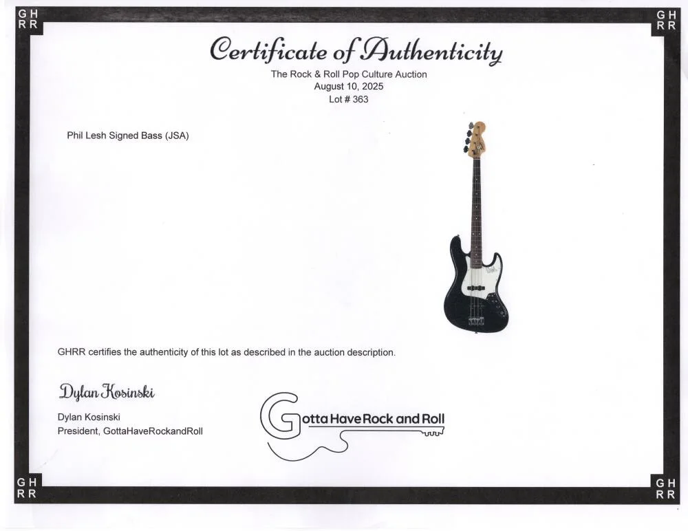 Phil Lesh — Phil Lesh Grateful Dead Signed Autograph Full Size Fender Bass Guitar w/ JSA COA, изображение 4