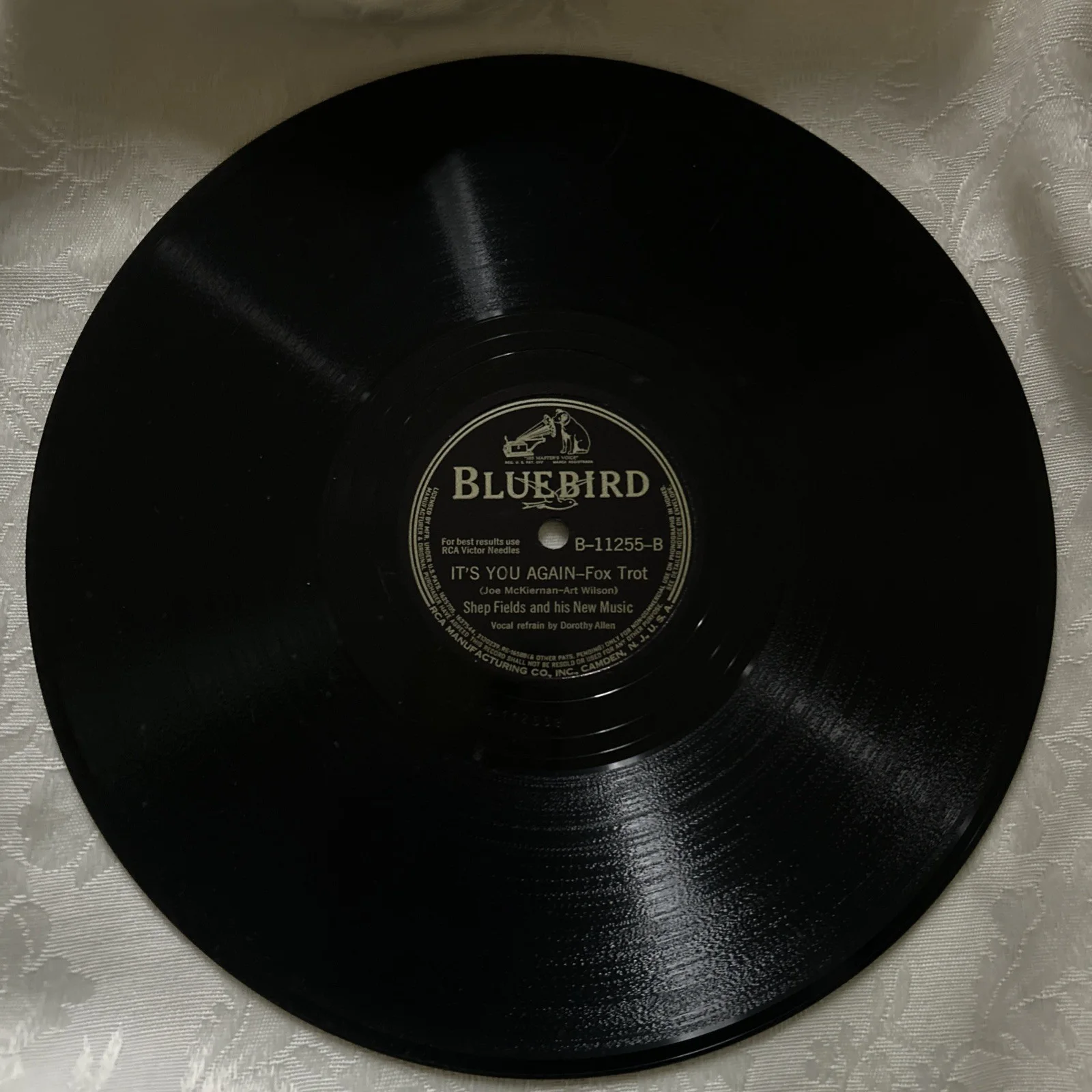BLUEBIRD 78rpm 10” Shellac Record Shep Fields & His New Music 1941 Fox Trot, изображение 2
