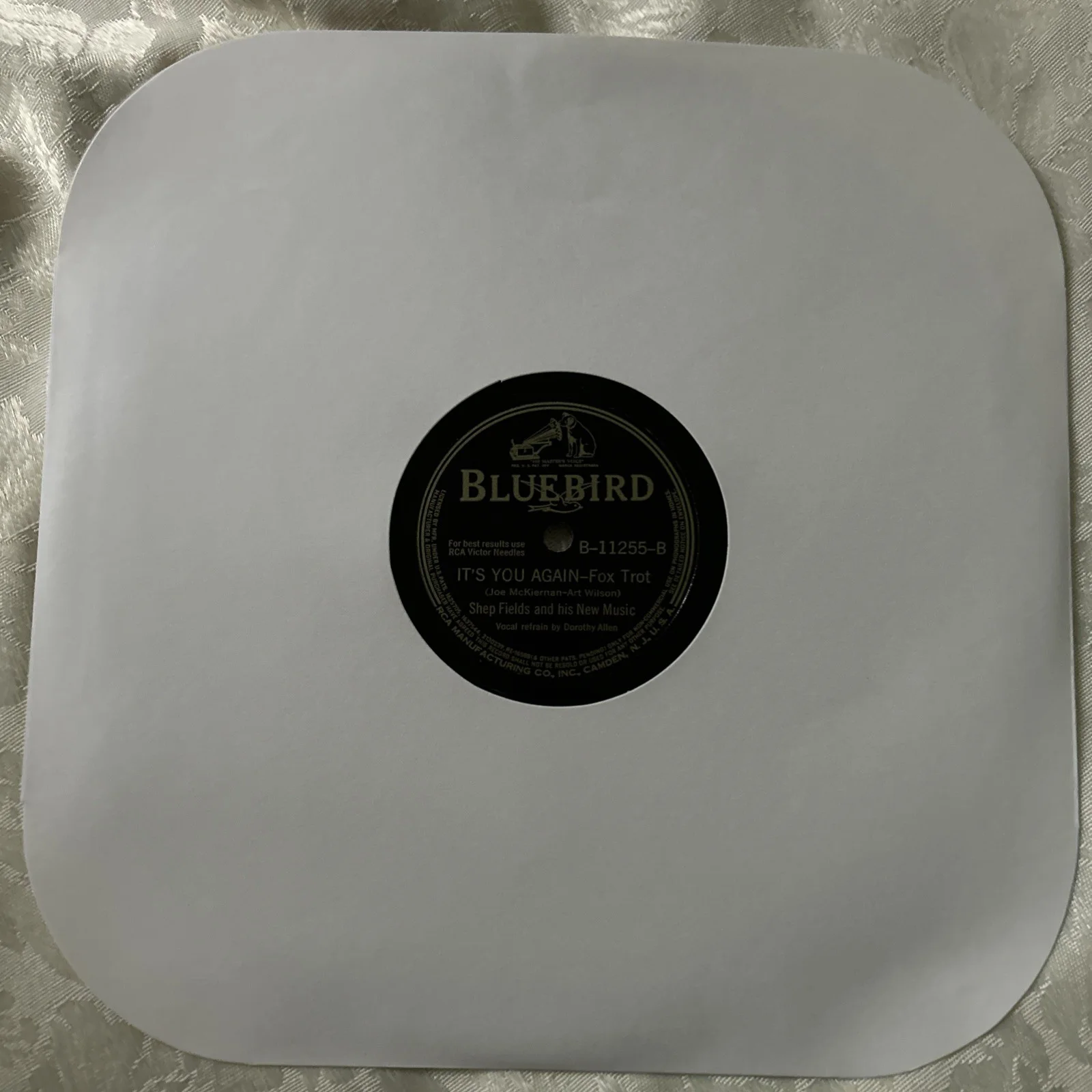 BLUEBIRD 78rpm 10” Shellac Record Shep Fields & His New Music 1941 Fox Trot, изображение 3