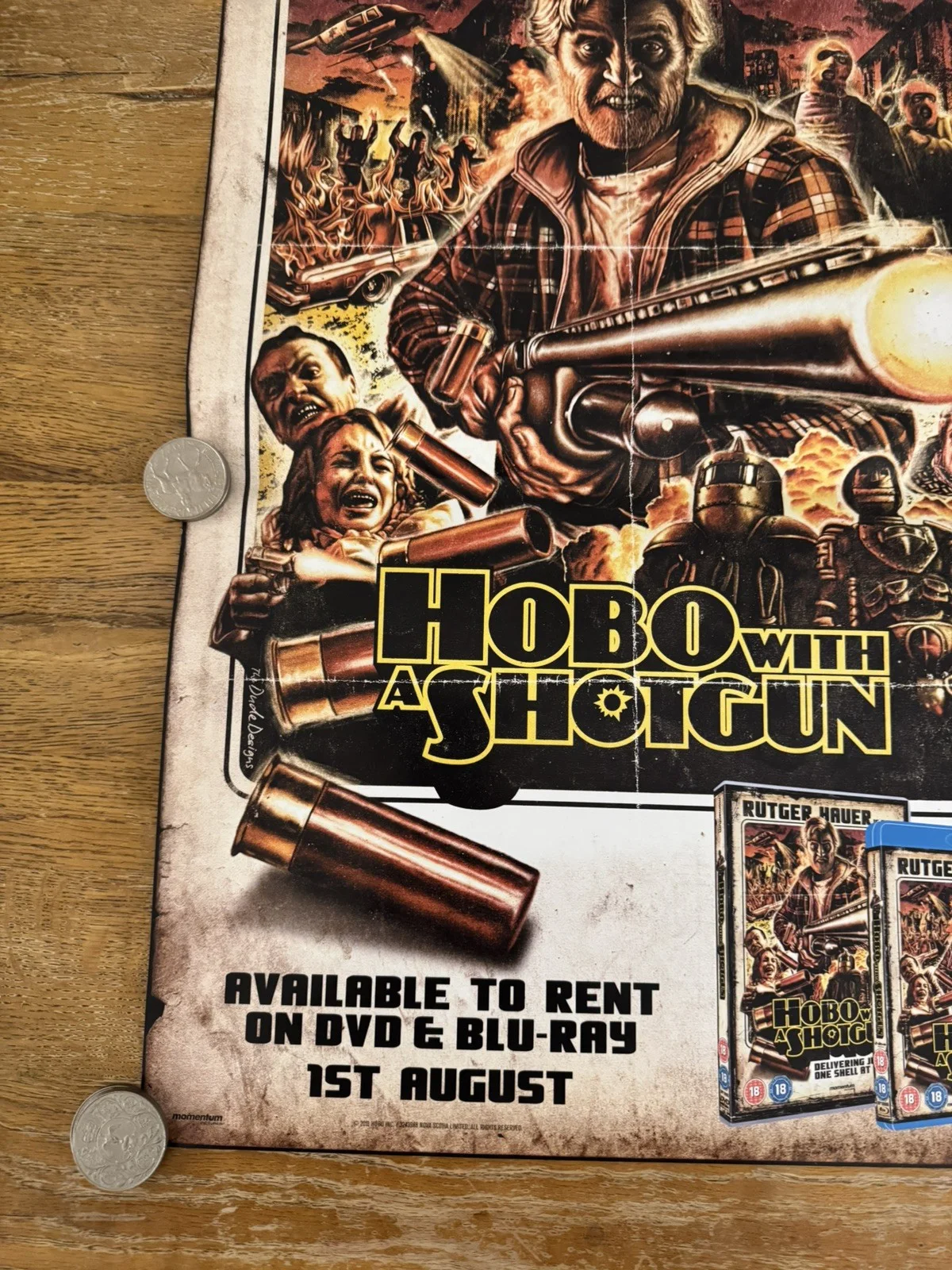 Hobo With A Shotgun uk video poster 2011 Rare, изображение 5
