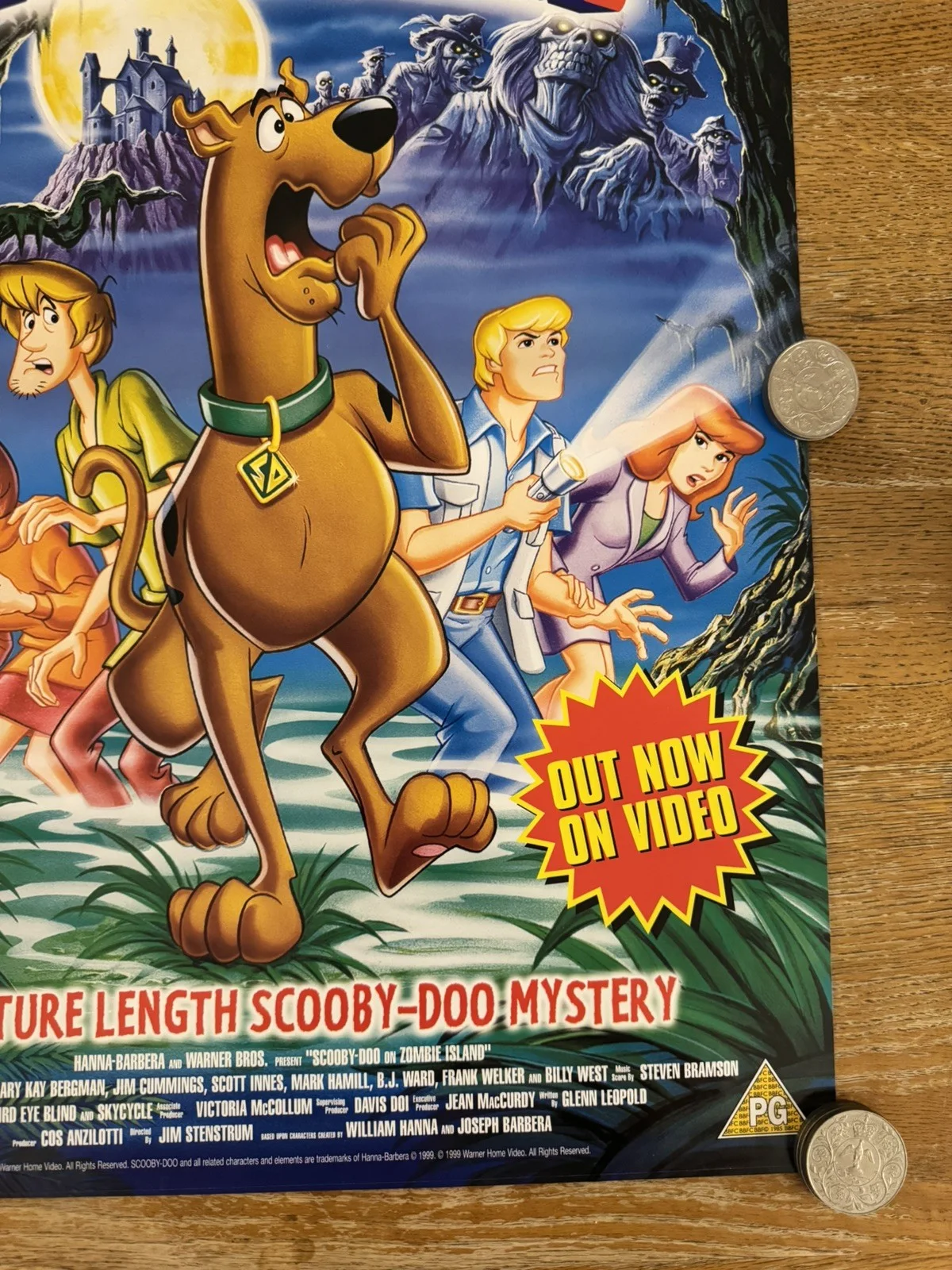 Scooby-Doo Zombie Island (1998) Promo Video Shop Movie Poster - A2 - RARE, изображение 2