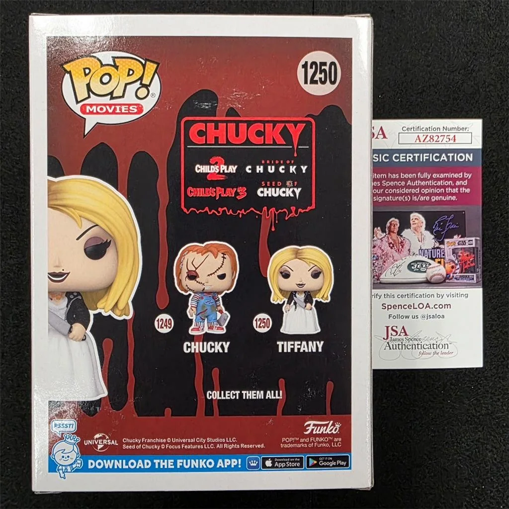 Jennifer Tilly — Jennifer Tilly signed Bride of Chucky Tiffany Funko Pop 1250 orange auto JSA, image 3