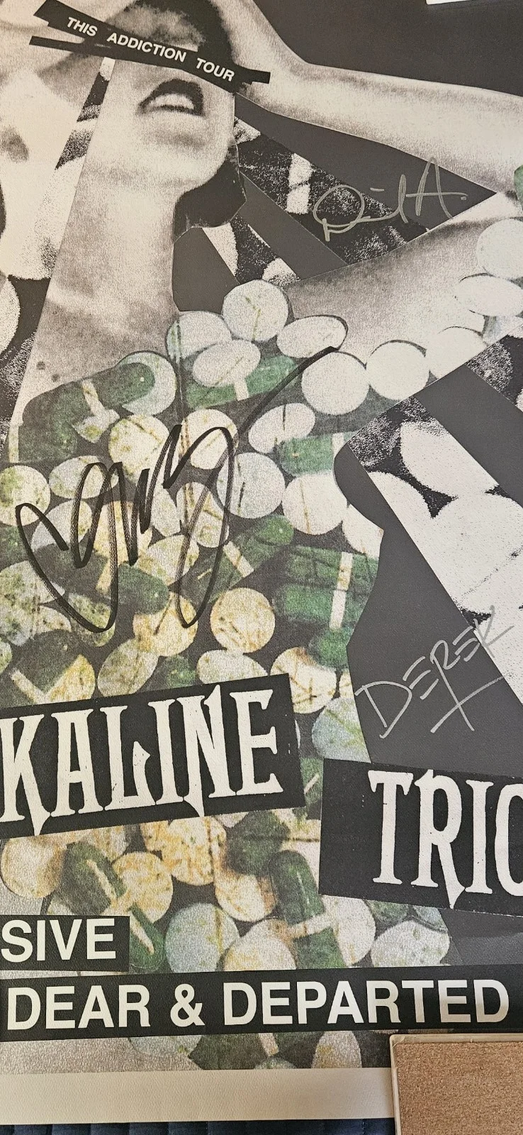 Alkaline Trio Signed 25x37.5 ThisAddiction Tour Poster All 3 Ltd Numbered 31/500, image 2