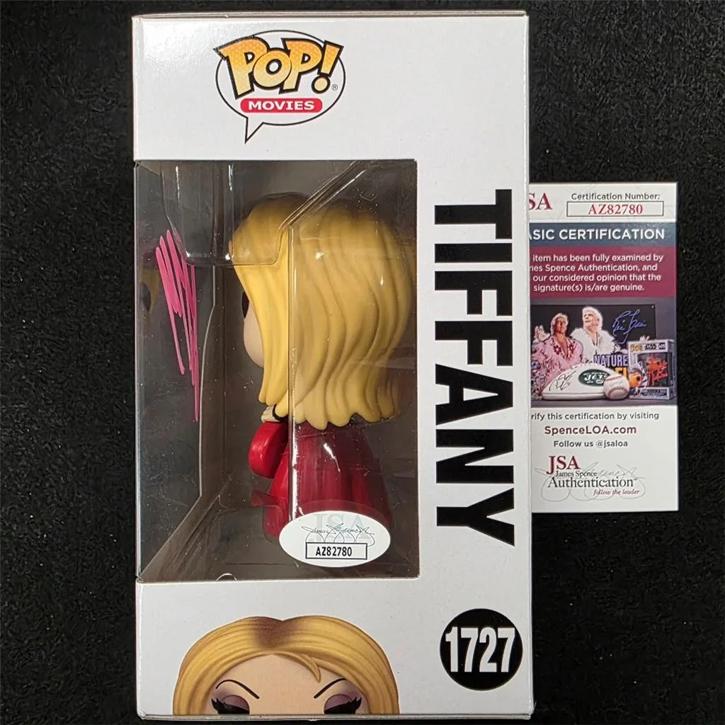 Jennifer Tilly — Jennifer Tilly signed Chucky Tiffany Funko Pop! 1727 pink autograph ~ JSA, image 2