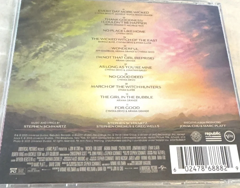 ARIANA GRANDE CYNTHIA ERIVO Signed/Auto Wicked For Good Soundtrack CD JSA🔥, изображение 5