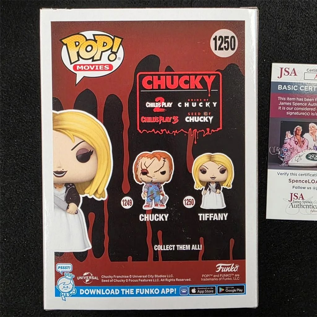 Jennifer Tilly — Jennifer Tilly signed Bride of Chucky Tiffany Funko Pop! 1250 Blue autograph JSA, изображение 3