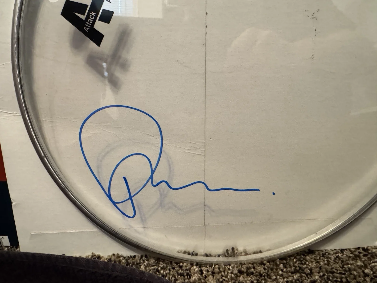 Roger Taylor Duran Duran SIGNED AUTOGRAPHED 12 INCH Drumhead JSA COA Vinyl Album, image 3