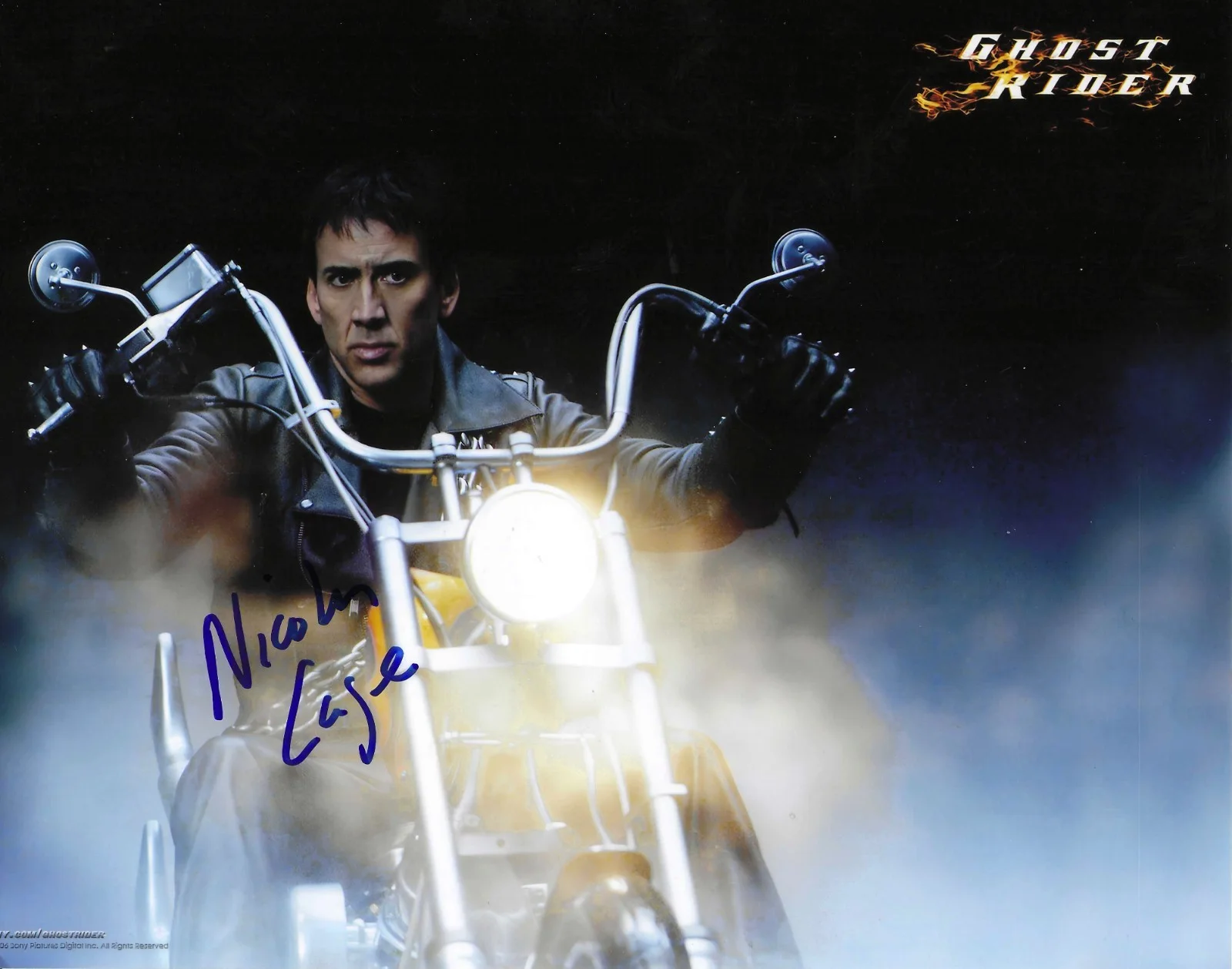 Nicholas Cage — Nicholas Cage as GHOST RIDER 8x10 with UACC COA ...+Spider-Man Noir