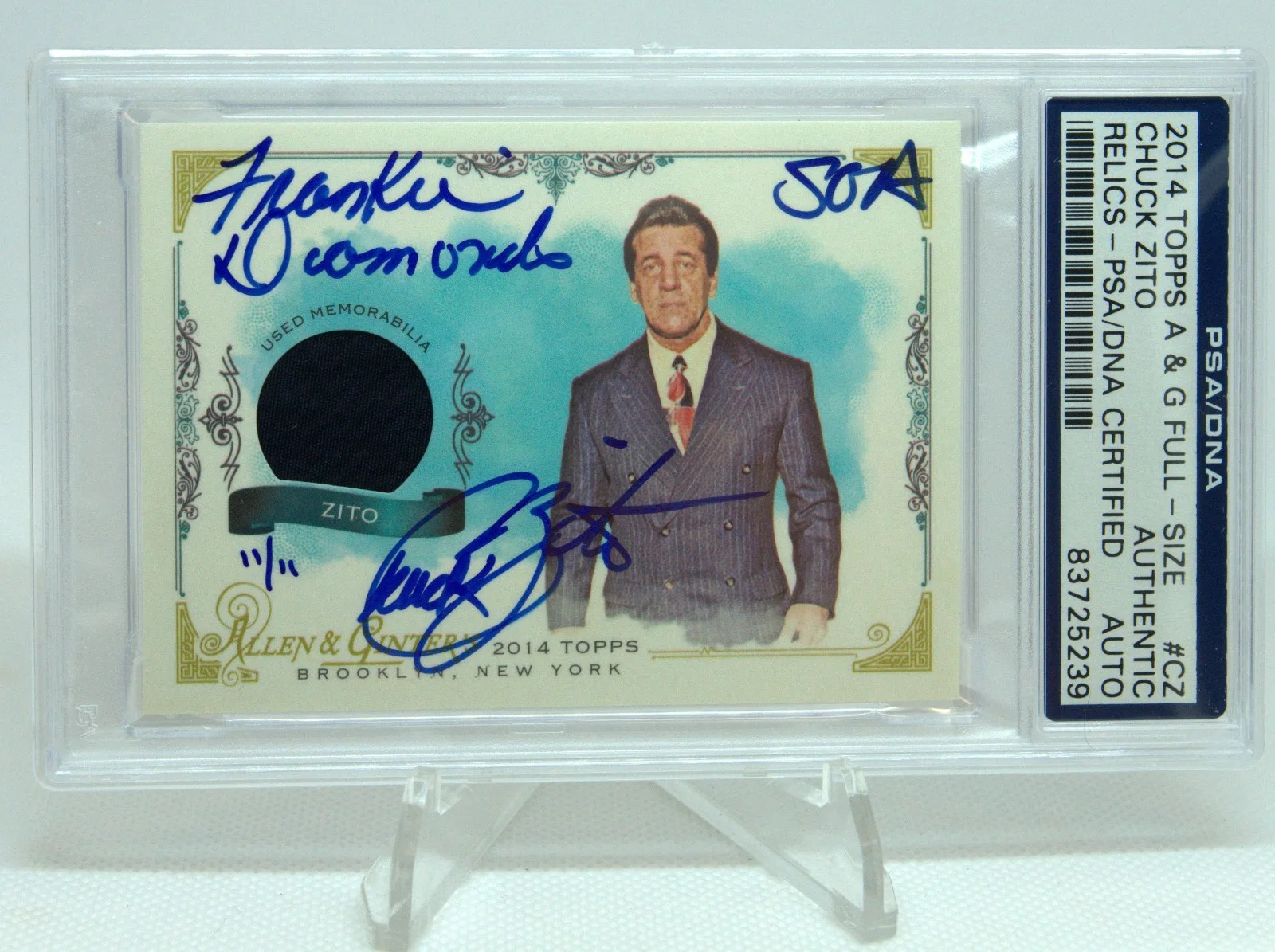 Chuck Zito — Chuck Zito Signed 2014 Topps Allen & Ginter Relics Card #FSR-CZ PSA/DNA #d 11/11, изображение 3