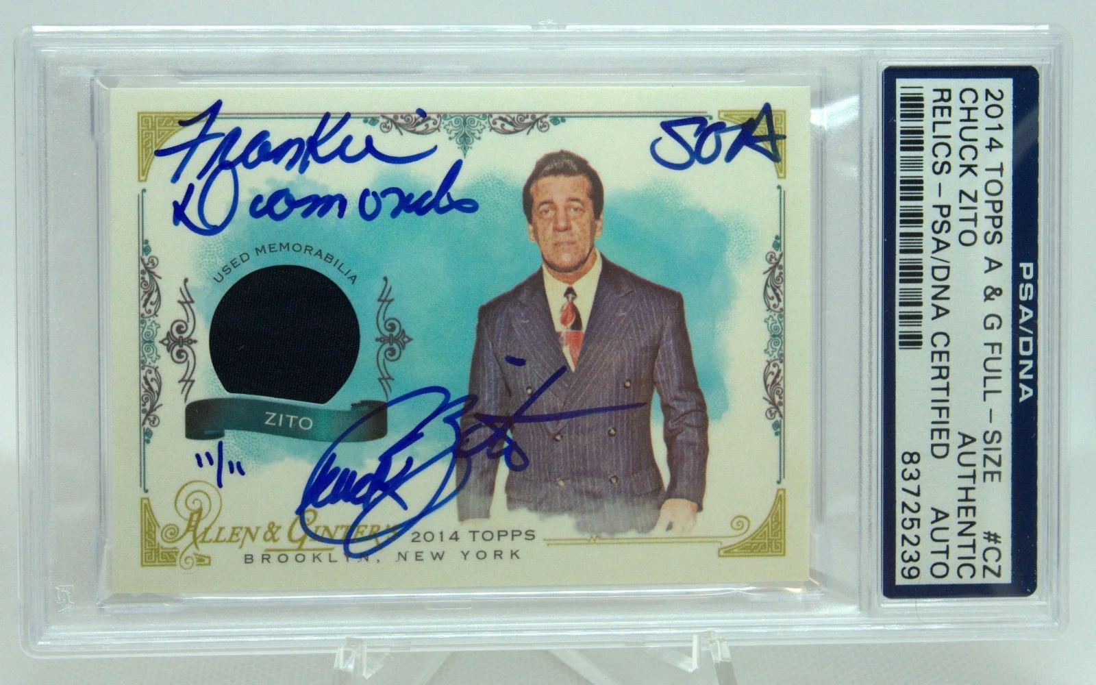 Chuck Zito — Chuck Zito Signed 2014 Topps Allen & Ginter Relics Card #FSR-CZ PSA/DNA #d 11/11, изображение 5