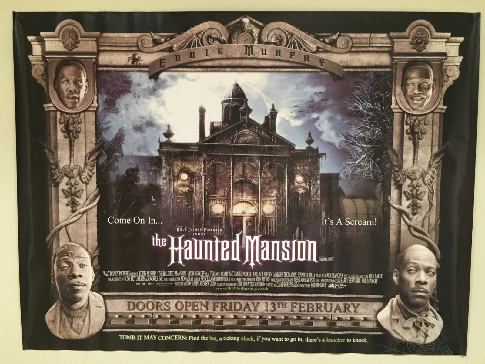 THE HAUNTED MANSION Eddie Murphy Authen DS Quad Cinema Poster Rolled 30x40, изображение 2