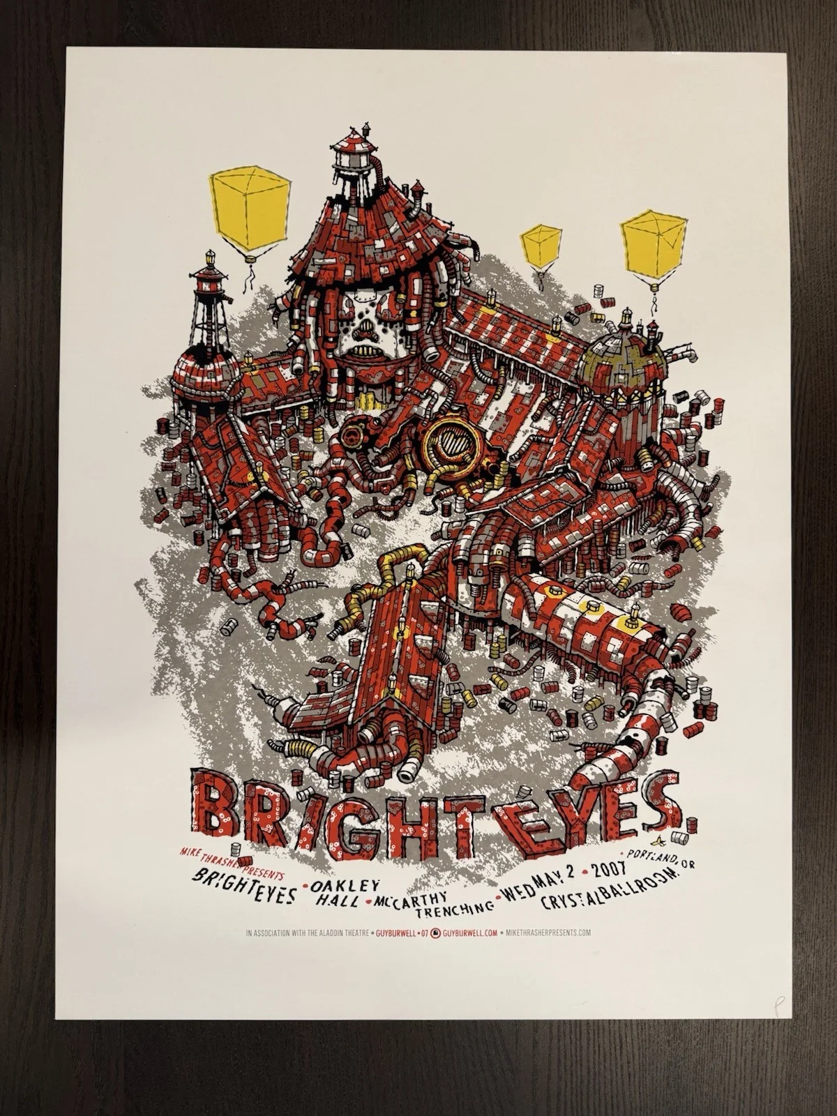 Bright Eyes Concert Poster May 2, 2007 Crystal Ballroom Portland OR Limited Ed., изображение 2