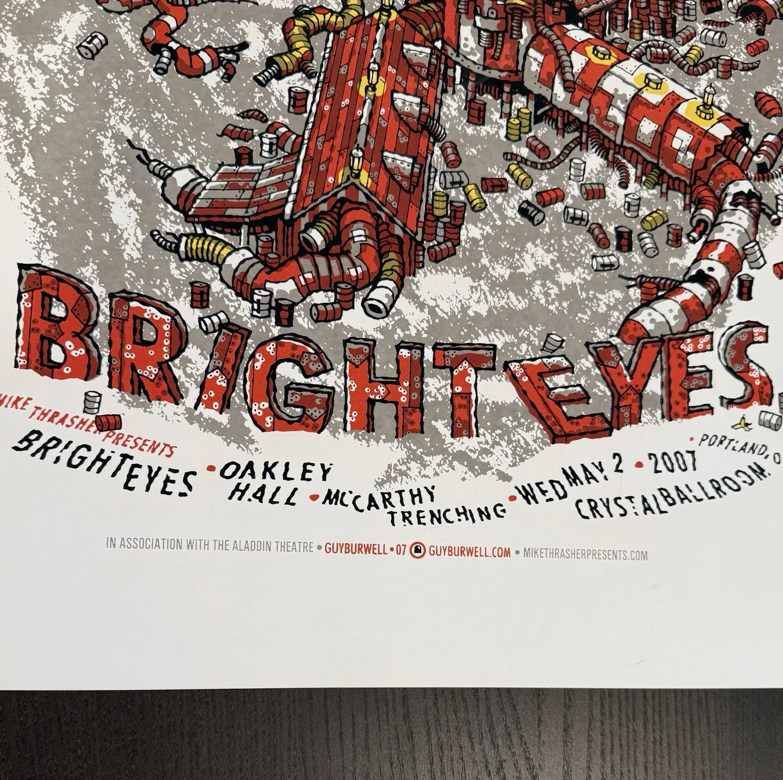 Bright Eyes Concert Poster May 2, 2007 Crystal Ballroom Portland OR Limited Ed., изображение 3