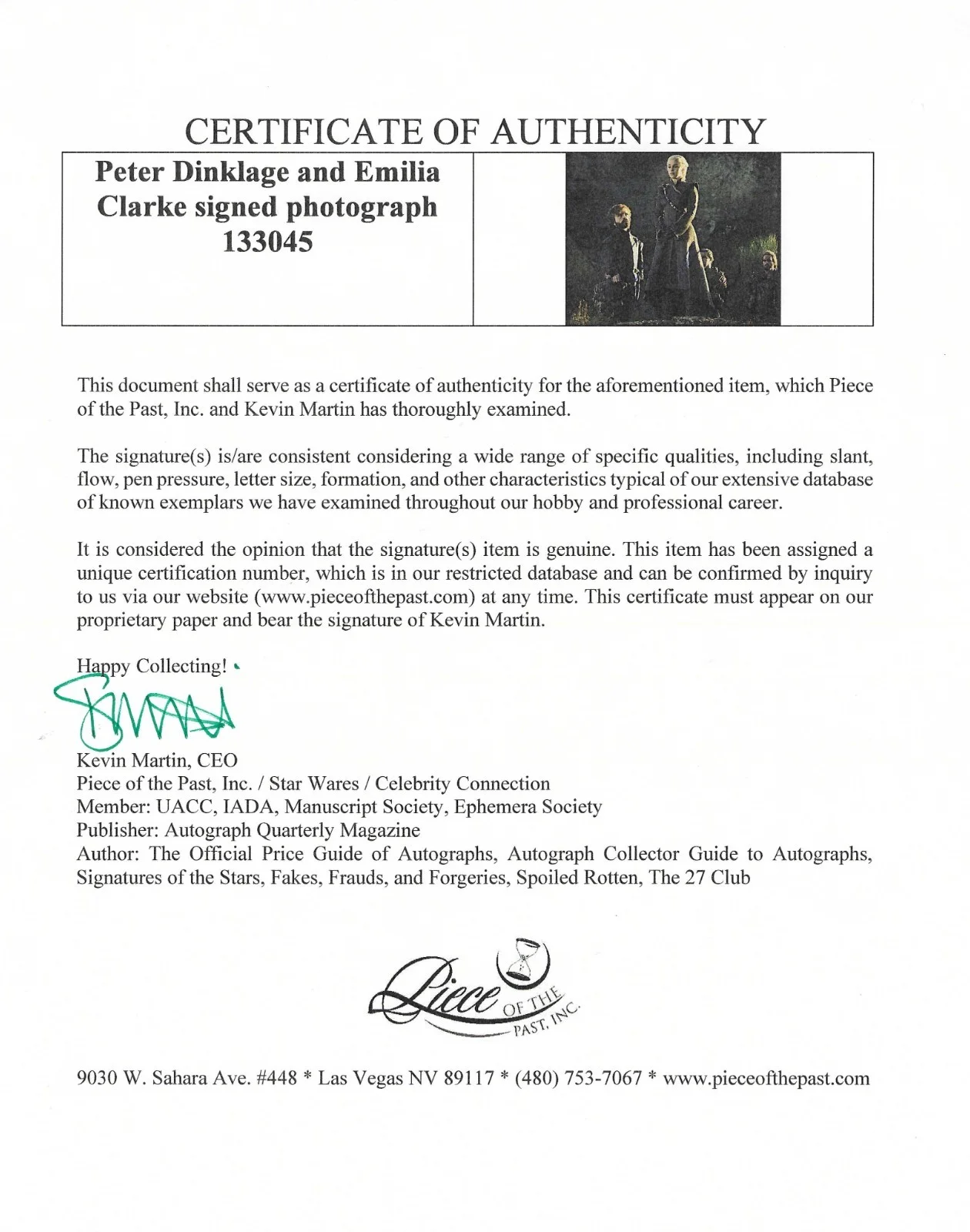 Emilia Clarke, Peter Dinklage — GAME OF THRONES Peter Dinklage & Emilia Clarke Signed w/UACC COA ... 8x10, image 4