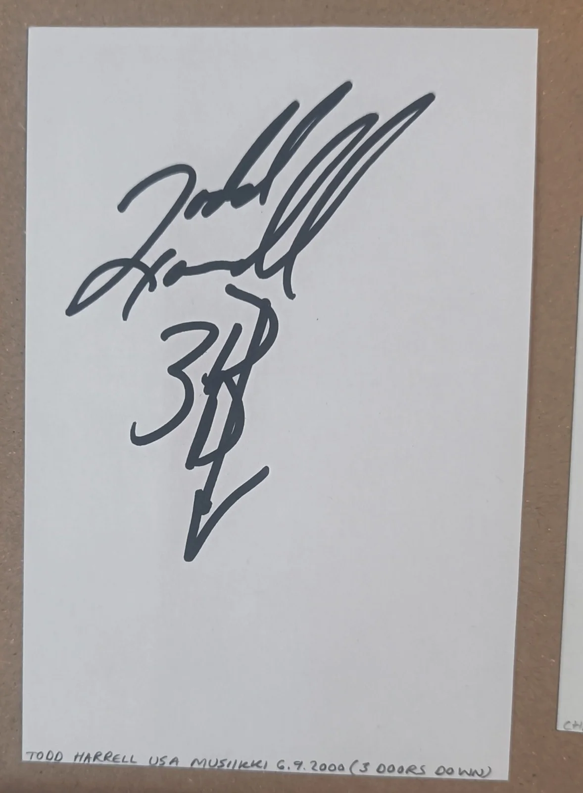 3 Doors Down hand signed white cards,Brad Arnold(RIP),Matt Roberts(RIP), image 4
