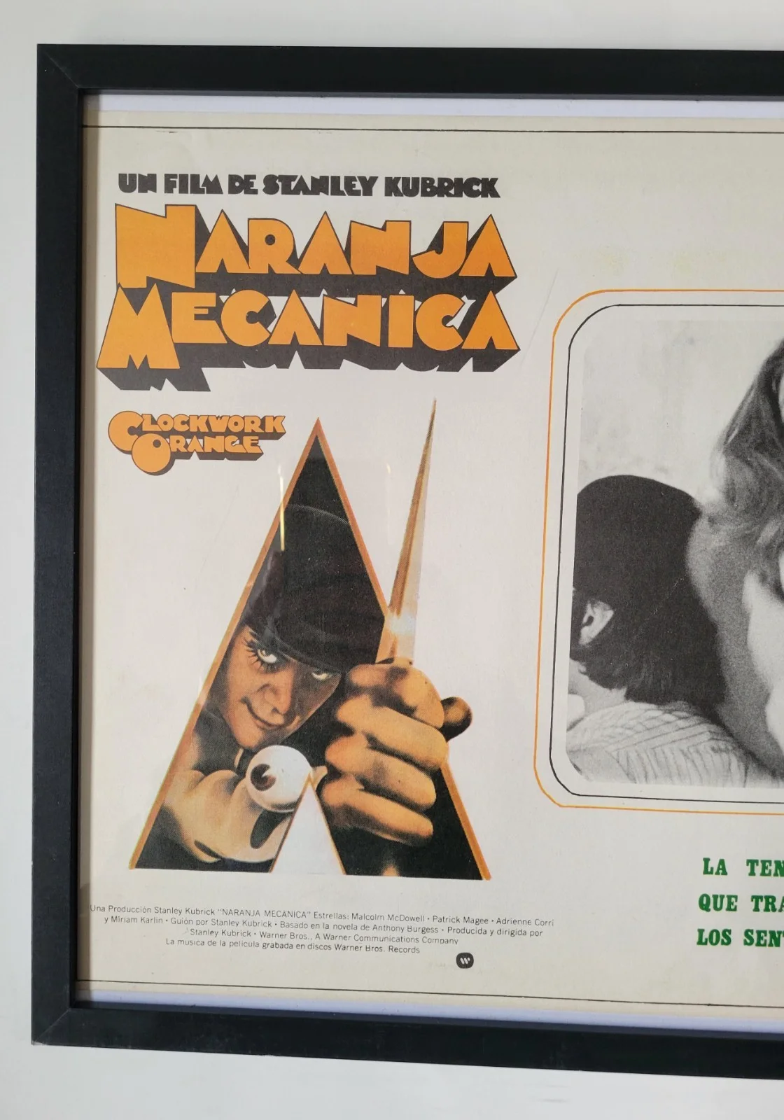 Original 1971 A Clockwork Orange Movie Poster Spanish Lobby Card 12"×16" RARE!, image 4