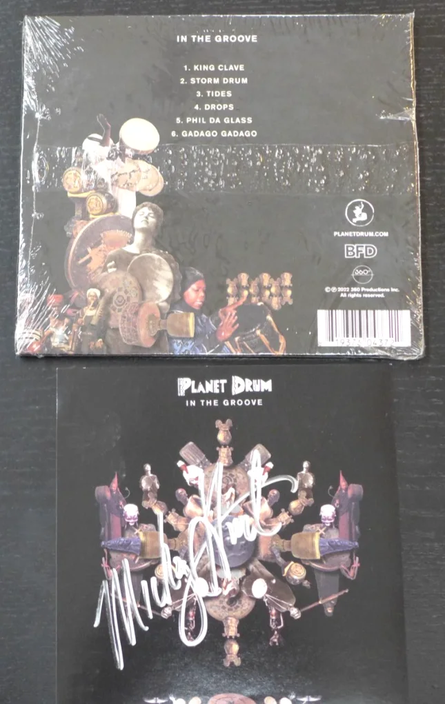 MICKEY HART /THE DEAD-AUTOGRAPHED "PLANET DRUM-IN THE GROOVE" SIGNED ART CARD CD, image 2