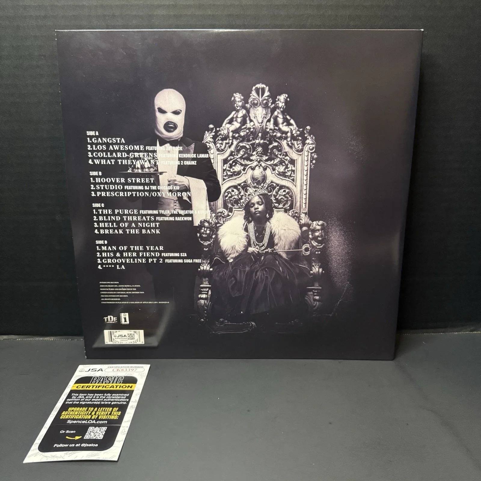 Schoolboy Q Signed OXYMORON Vinyl Autographed Record Album Studio TDE JSA COA, image 3