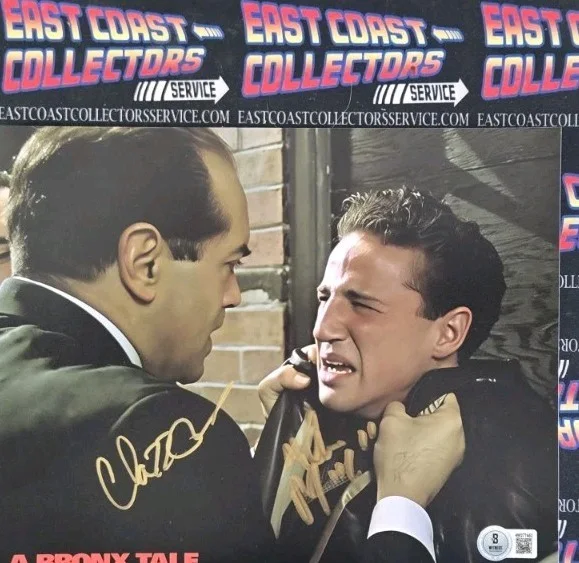 chazz palminteri — CHAZZ PALMINTERI & LILLO BRANCATO AUTOGRAPHED PHOTO BRONX TALE BECKETT COA HOLO