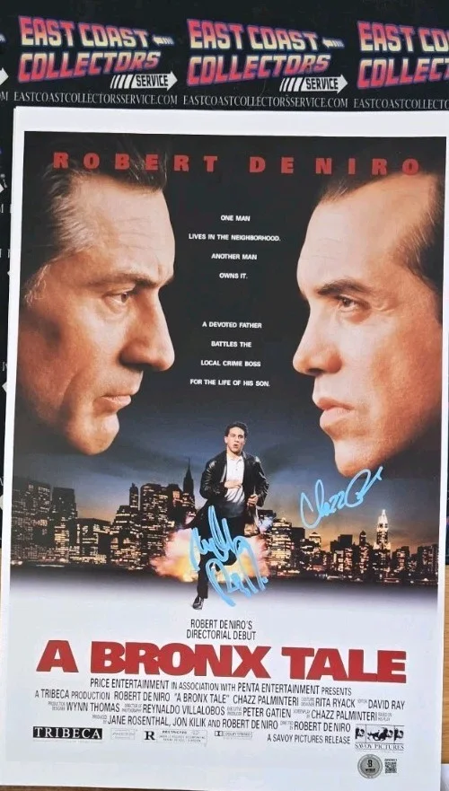 chazz palminteri — CHAZZ PALMINTERI & LILLO BRANCATO AUTOGRAPHED PHOTO BRONX TALE BECKETT COA HOLO