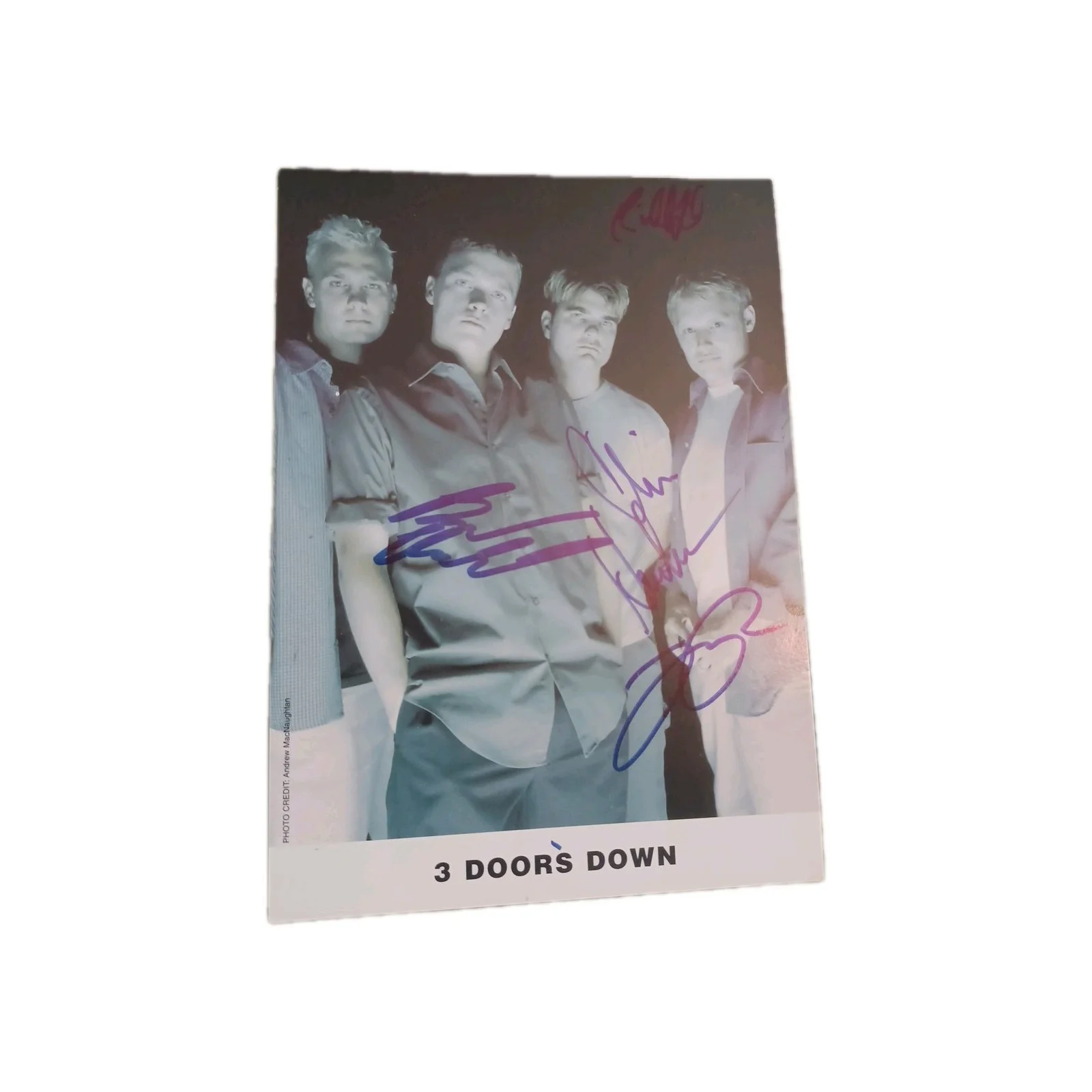 3 Doors Down Authentic 5X7 Band Autographed Photo. Error. Rare. Free Shipping, image 2