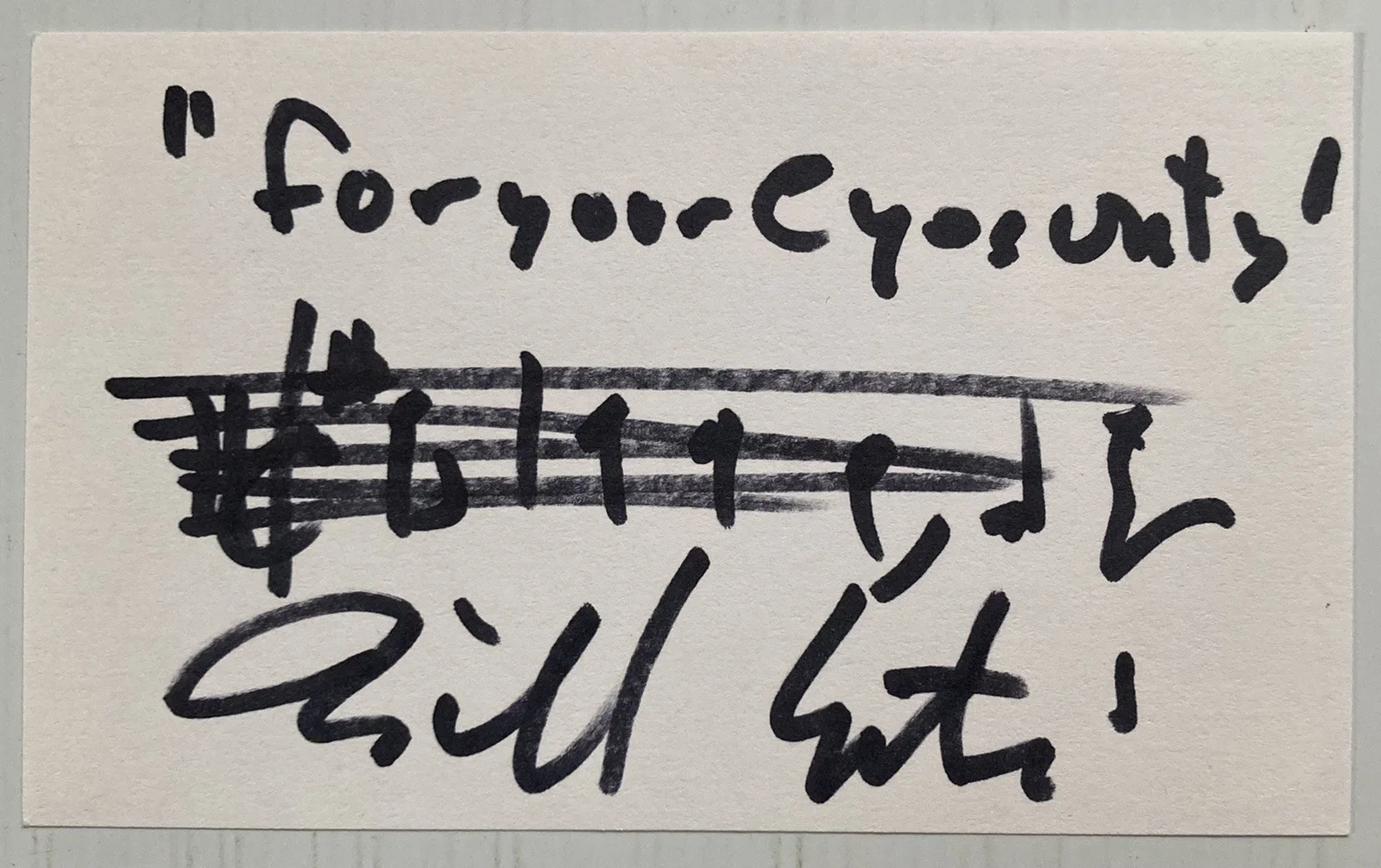 Bill Conti — For Your Eyes Only Bill Conti Signed Autograph 3x5 Index Card - JSA - FREE S&H!, изображение 2